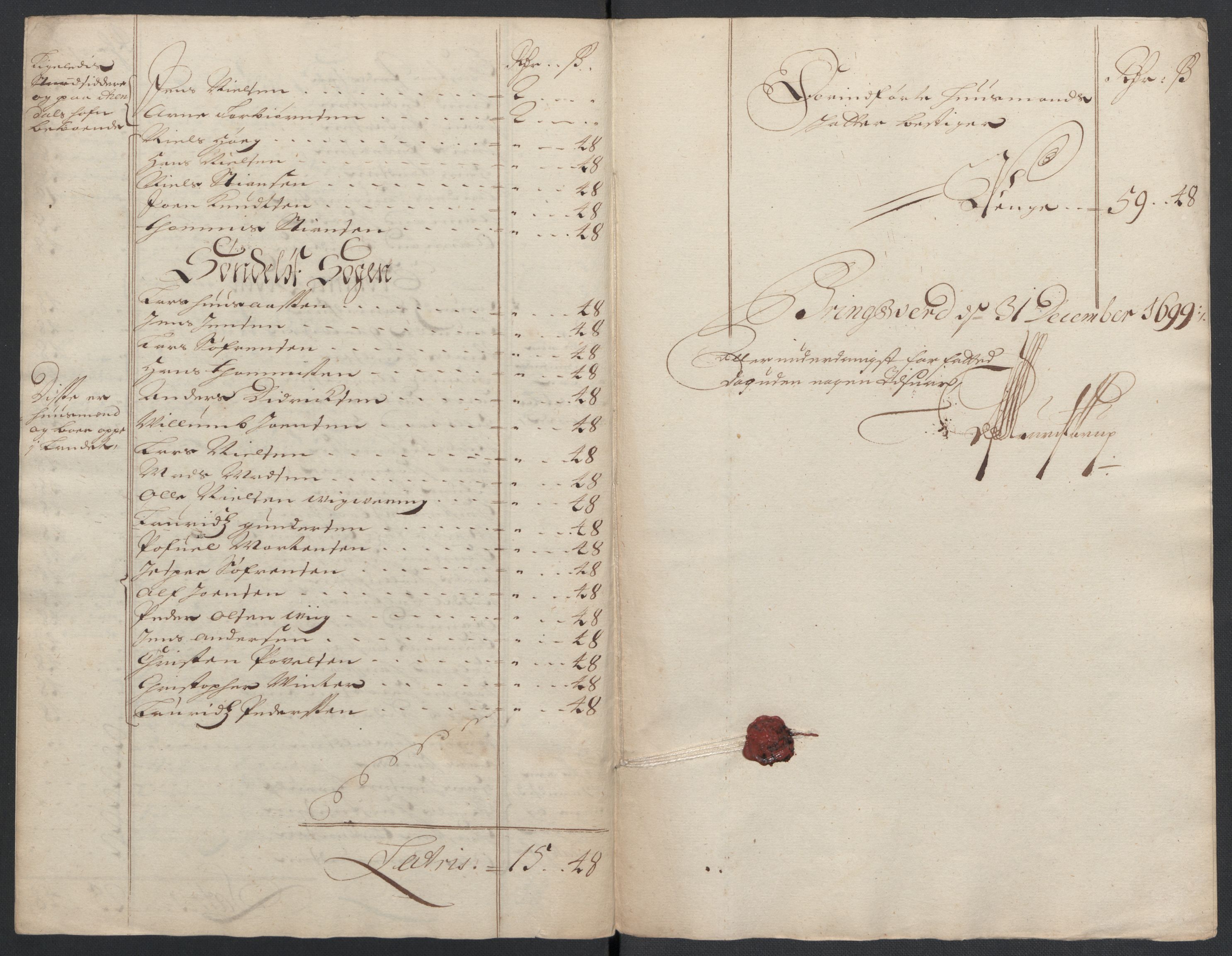 Rentekammeret inntil 1814, Reviderte regnskaper, Fogderegnskap, RA/EA-4092/R39/L2314: Fogderegnskap Nedenes, 1698-1699, p. 256