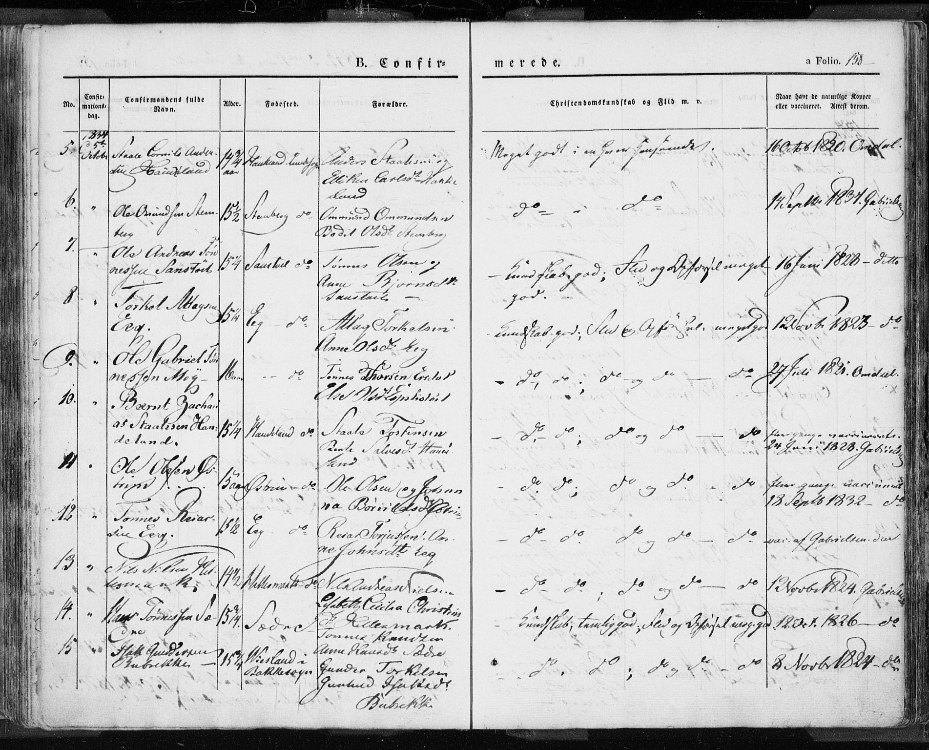 Lund sokneprestkontor, AV/SAST-A-101809/S06/L0007: Parish register (official) no. A 7.1, 1833-1854, p. 158