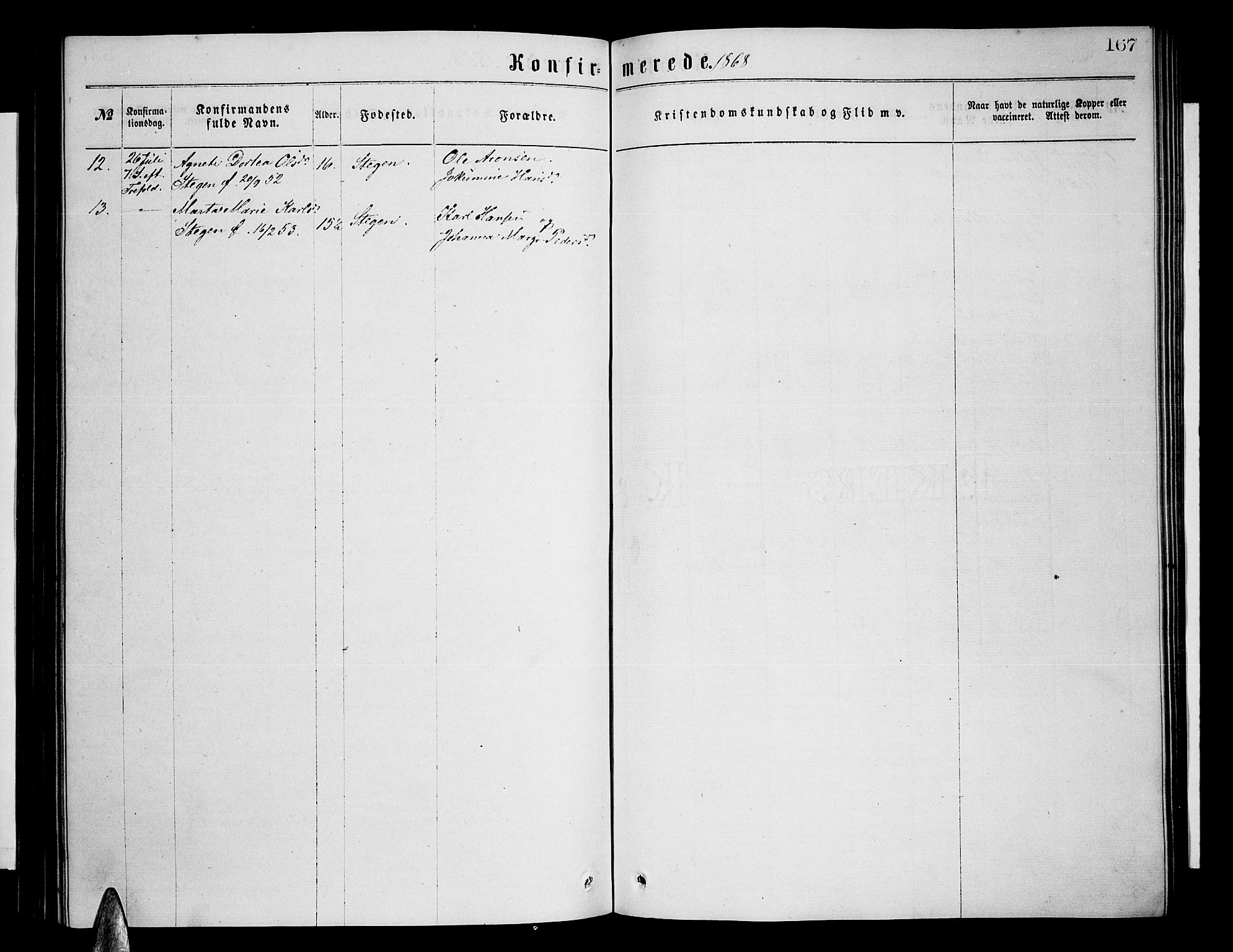 Ministerialprotokoller, klokkerbøker og fødselsregistre - Nordland, AV/SAT-A-1459/855/L0815: Parish register (copy) no. 855C04, 1865-1878, p. 167