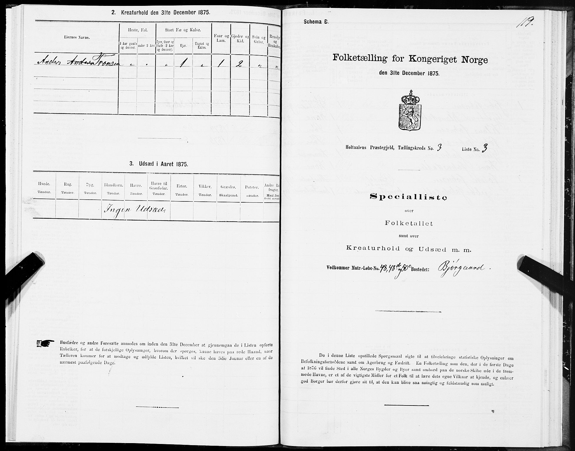 SAT, 1875 census for 1645P Haltdalen, 1875, p. 4119