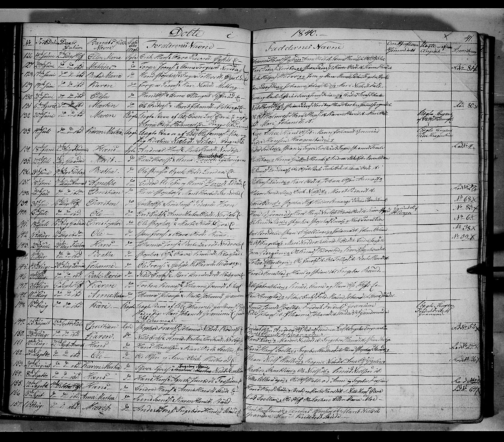 Land prestekontor, AV/SAH-PREST-120/H/Ha/Hab/L0002: Parish register (copy) no. 2, 1833-1849, p. 41