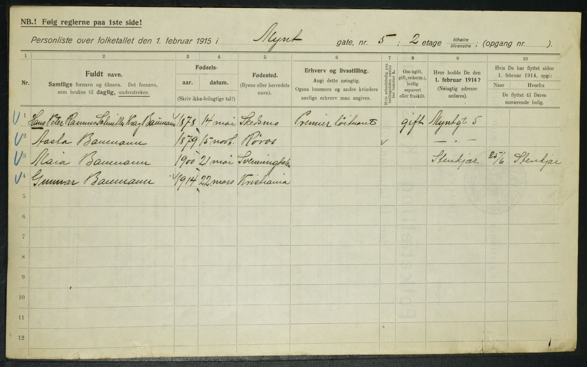 OBA, Municipal Census 1915 for Kristiania, 1915, p. 67846