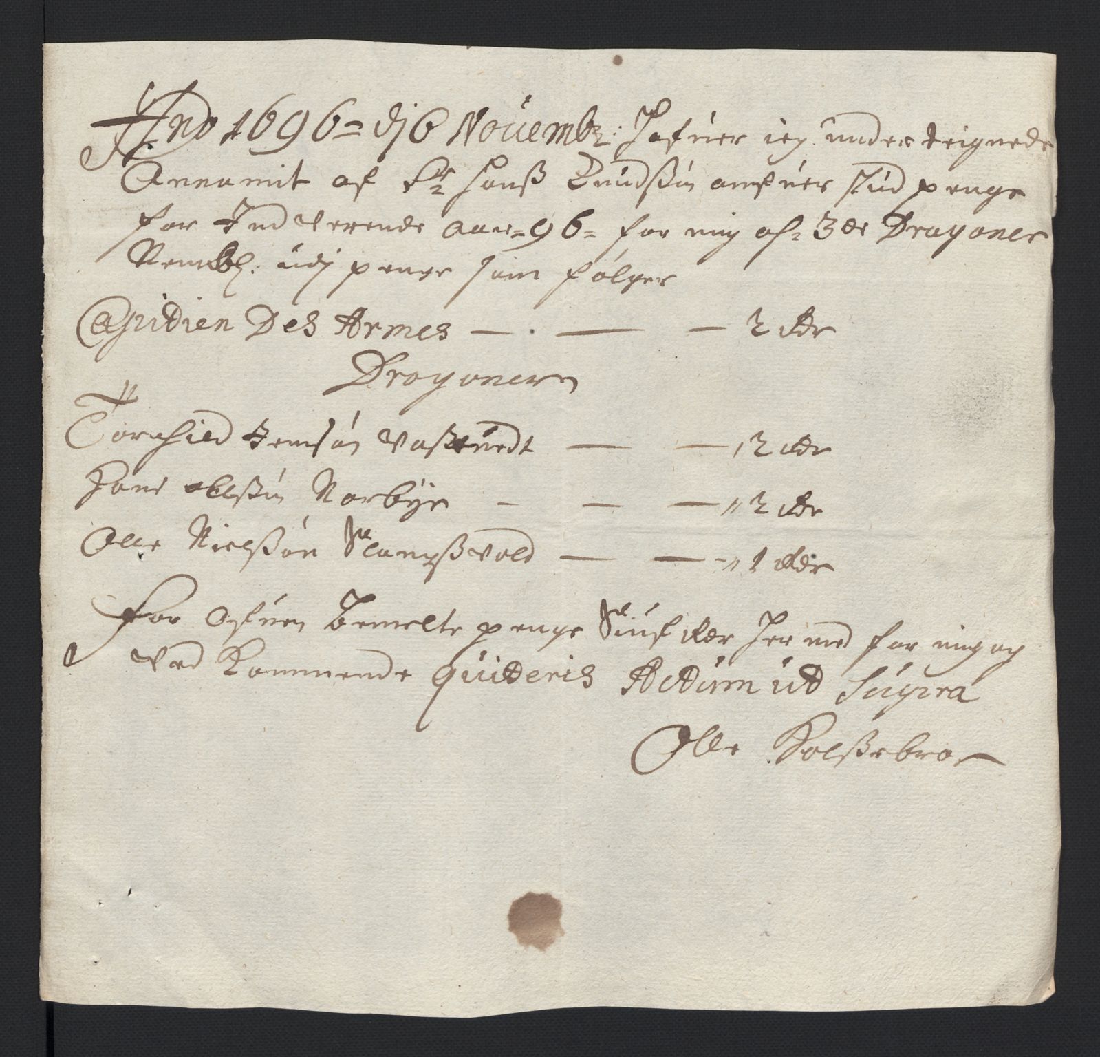 Rentekammeret inntil 1814, Reviderte regnskaper, Fogderegnskap, AV/RA-EA-4092/R04/L0124: Fogderegnskap Moss, Onsøy, Tune, Veme og Åbygge, 1696, p. 116