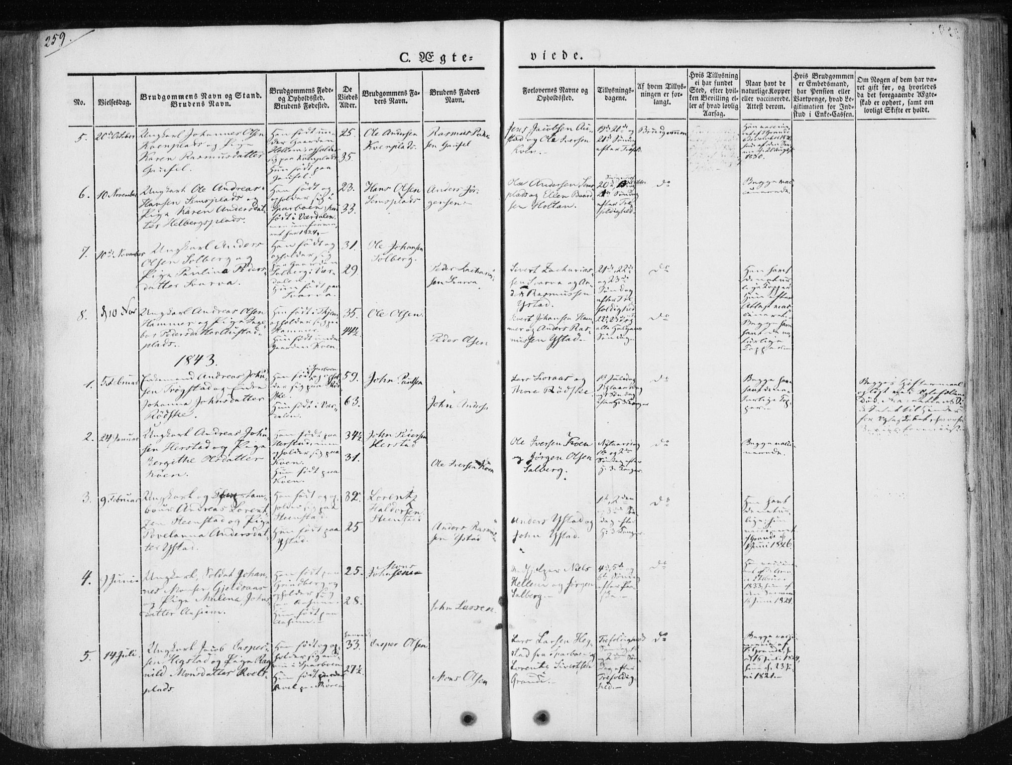 Ministerialprotokoller, klokkerbøker og fødselsregistre - Nord-Trøndelag, SAT/A-1458/730/L0280: Parish register (official) no. 730A07 /2, 1840-1854, p. 259