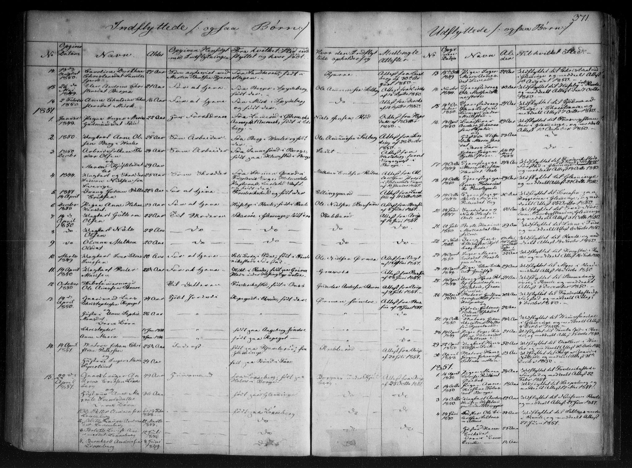 Onsøy prestekontor Kirkebøker, SAO/A-10914/F/Fa/L0003: Parish register (official) no. I 3, 1841-1860, p. 371