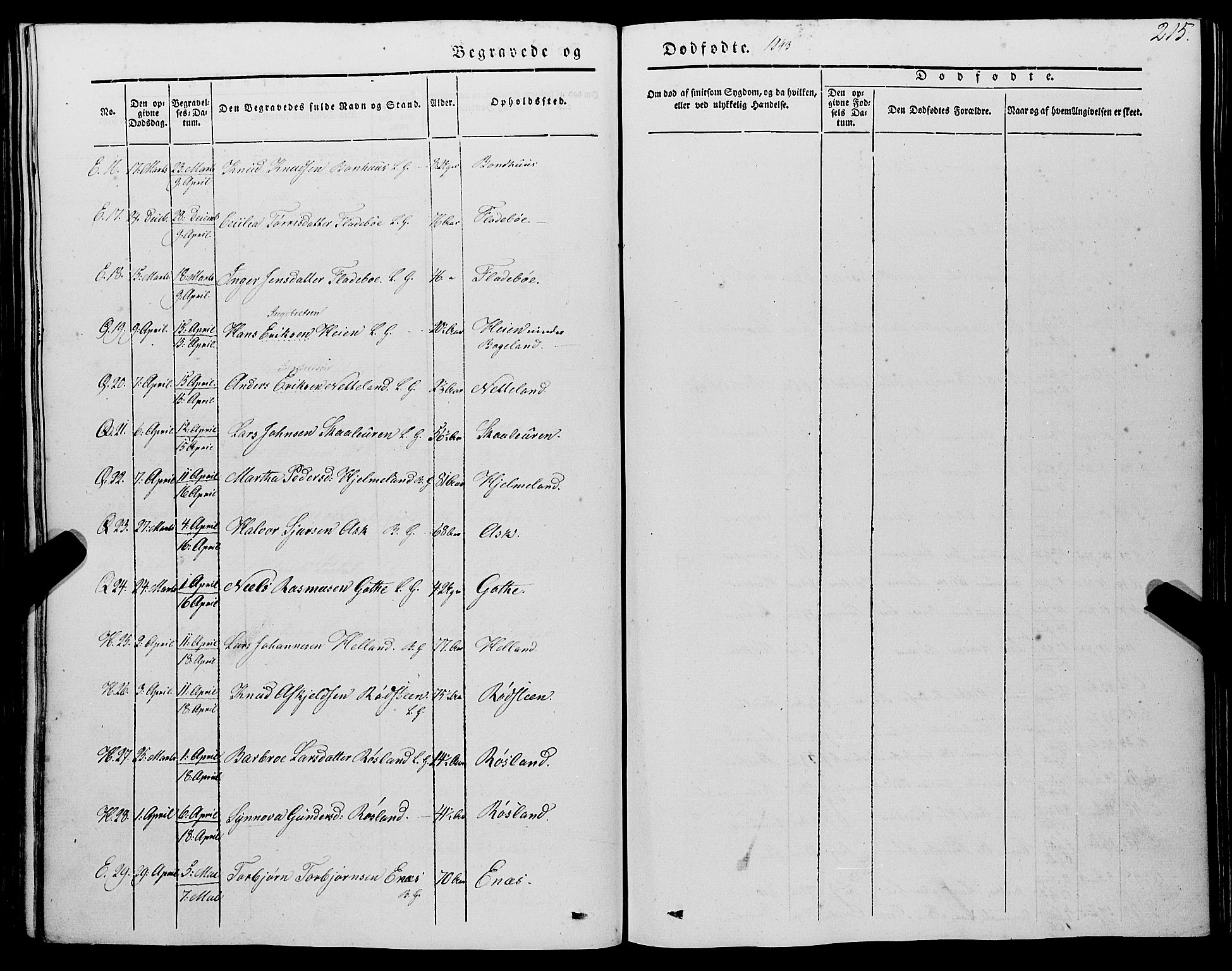 Kvinnherad sokneprestembete, SAB/A-76401/H/Haa: Parish register (official) no. A 7, 1843-1853, p. 215