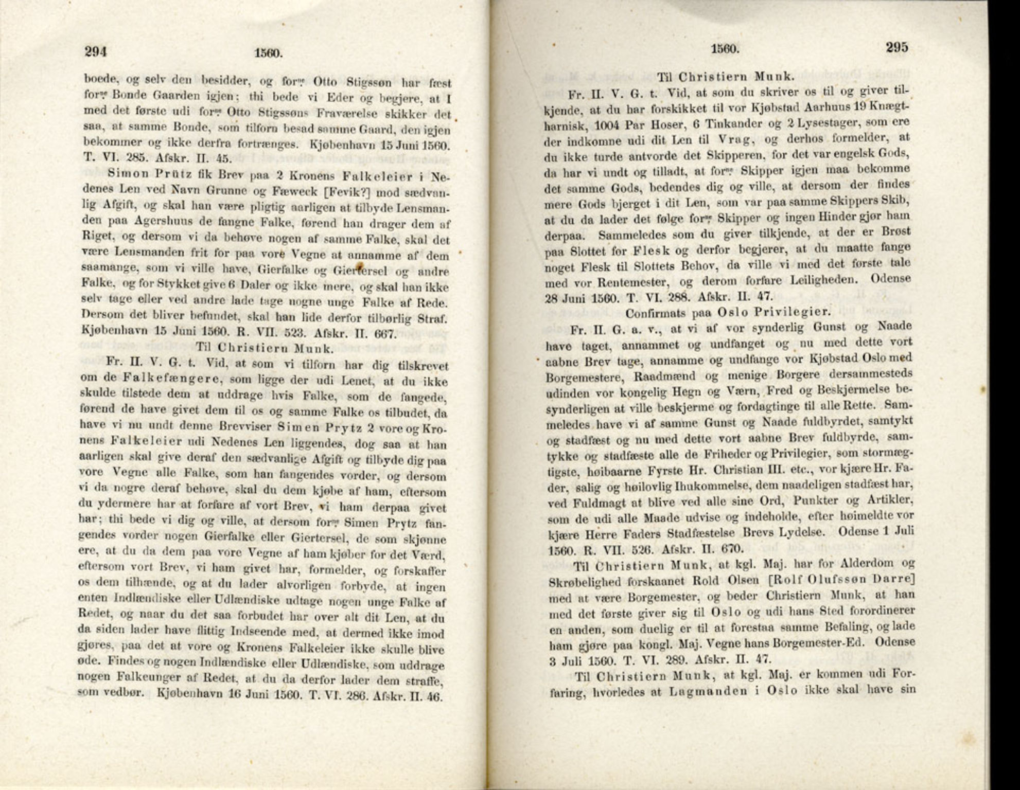 Publikasjoner utgitt av Det Norske Historiske Kildeskriftfond, PUBL/-/-/-: Norske Rigs-Registranter, bind 1, 1523-1571, p. 294-295