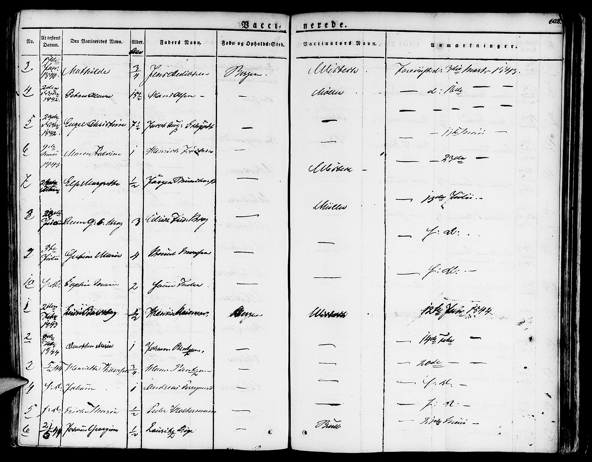 Nykirken Sokneprestembete, SAB/A-77101/H/Haa/L0012: Parish register (official) no. A 12, 1821-1844, p. 602
