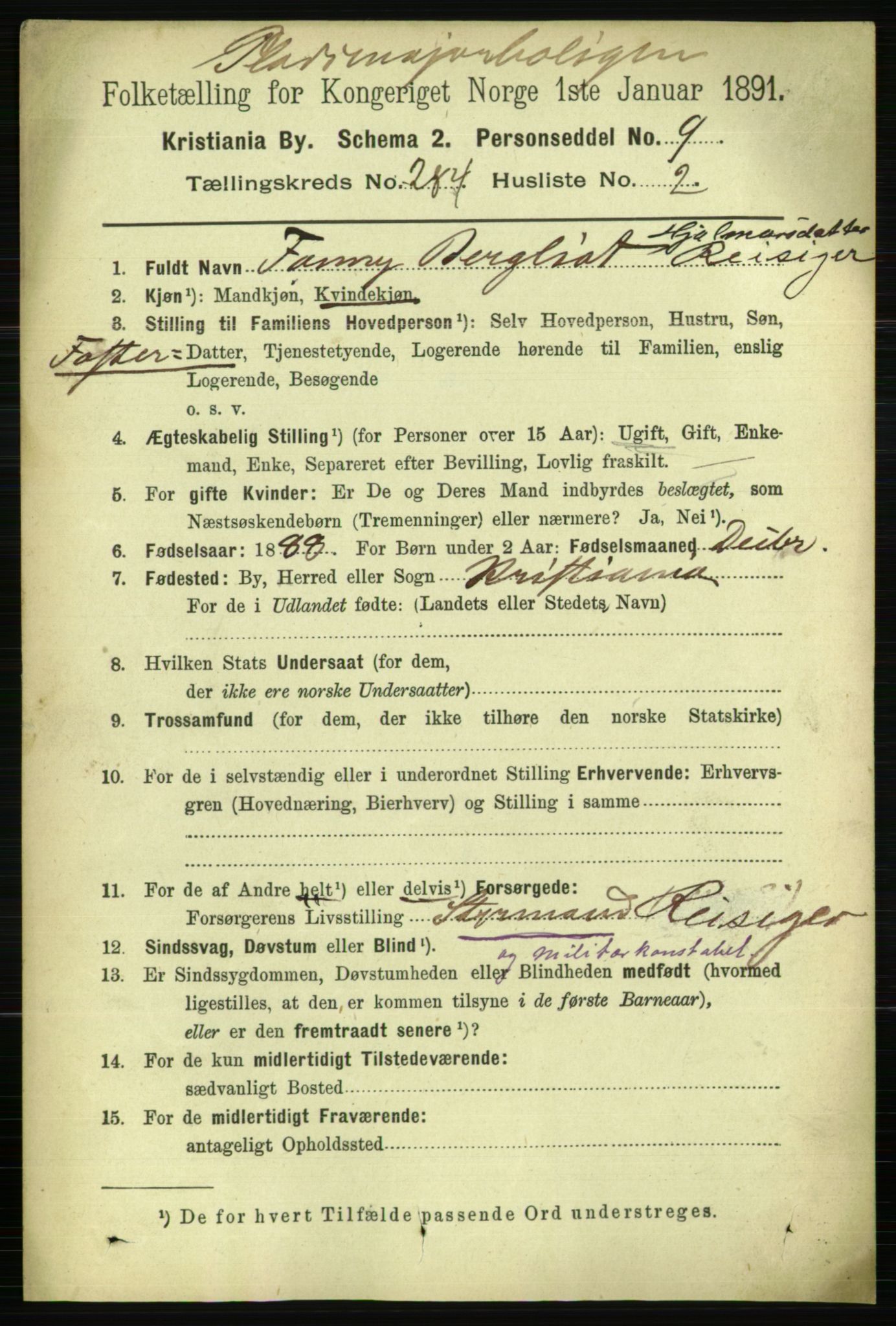 RA, 1891 census for 0301 Kristiania, 1891, p. 173535