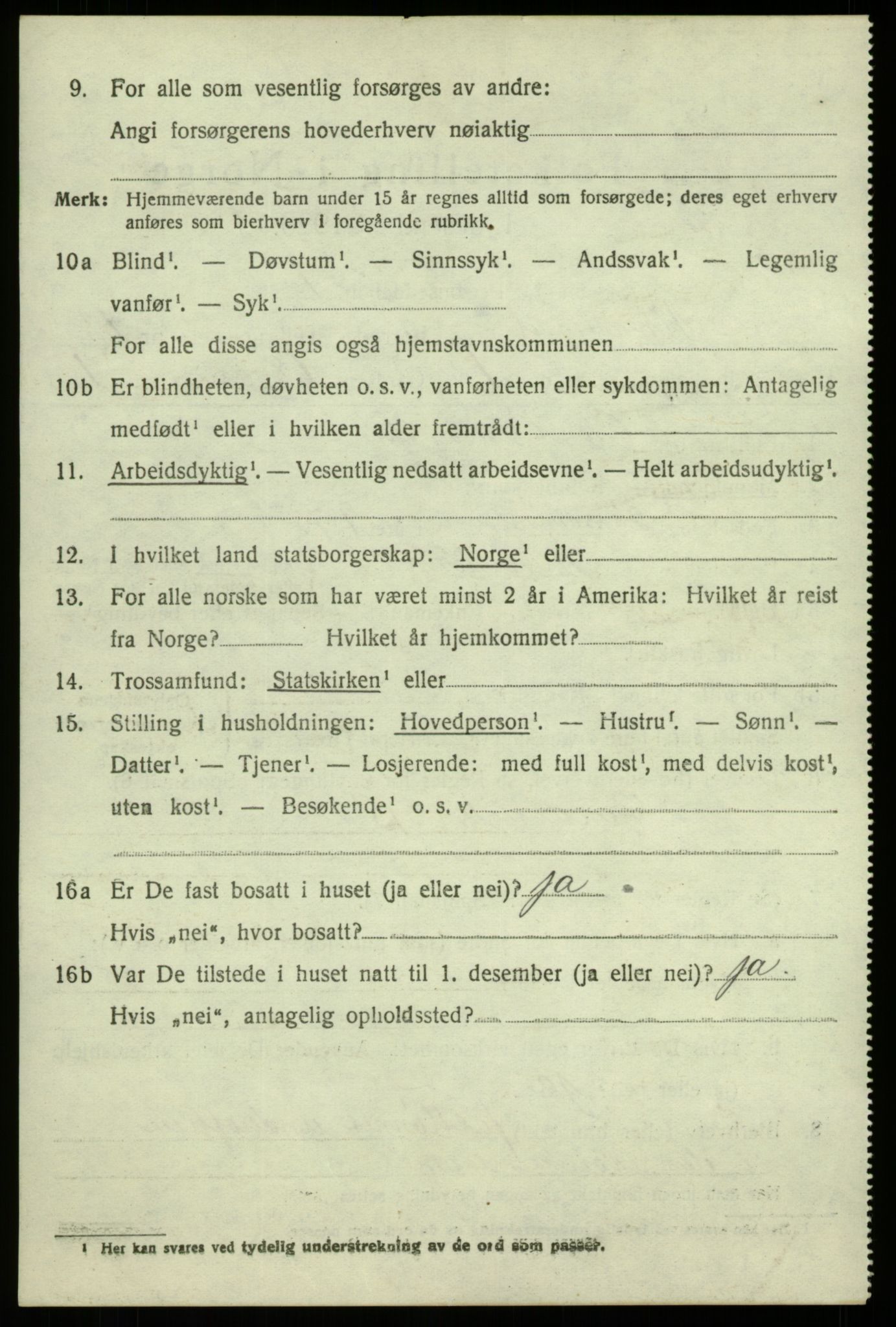 SAB, 1920 census for Alversund, 1920, p. 7011