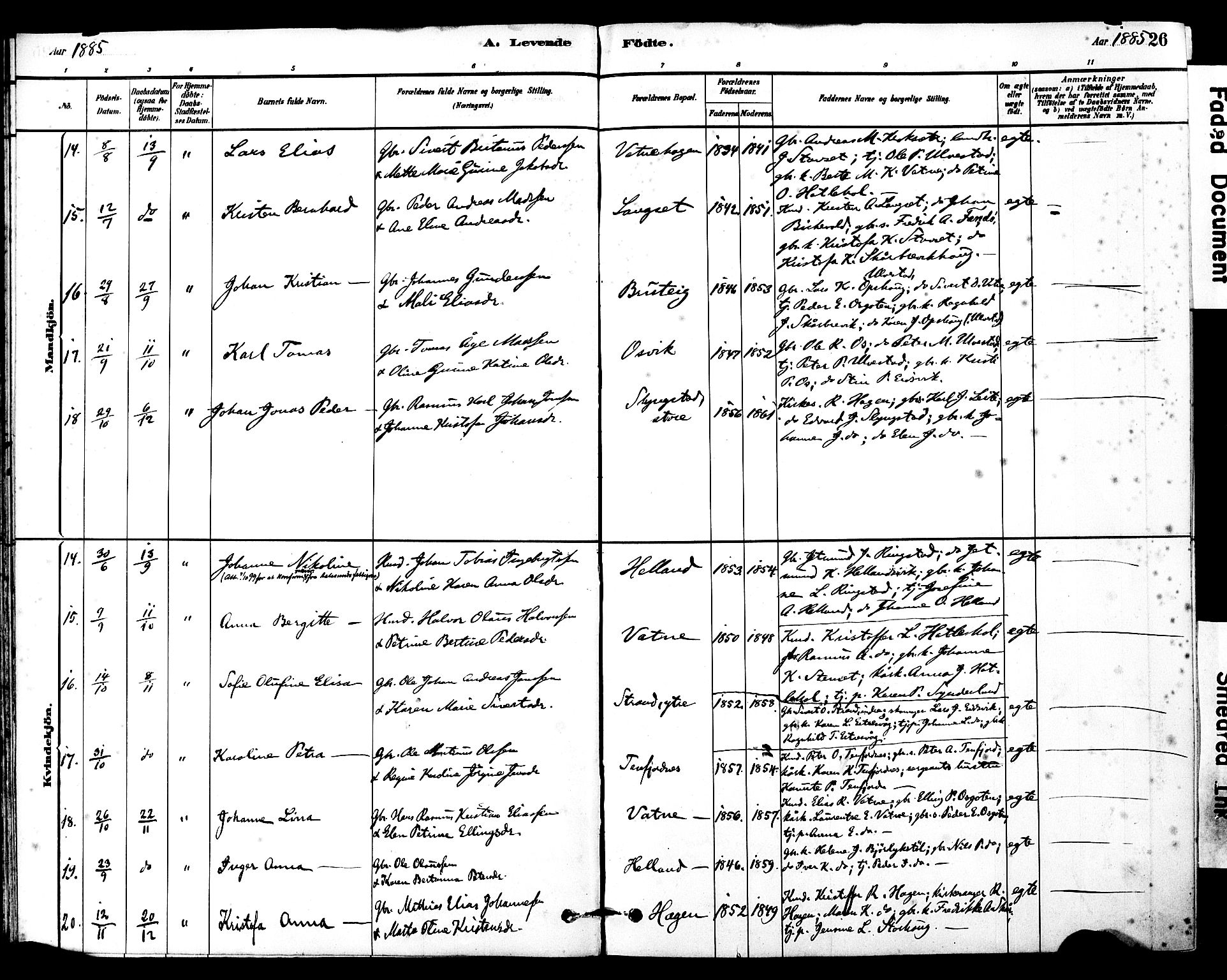 Ministerialprotokoller, klokkerbøker og fødselsregistre - Møre og Romsdal, SAT/A-1454/525/L0374: Parish register (official) no. 525A04, 1880-1899, p. 26