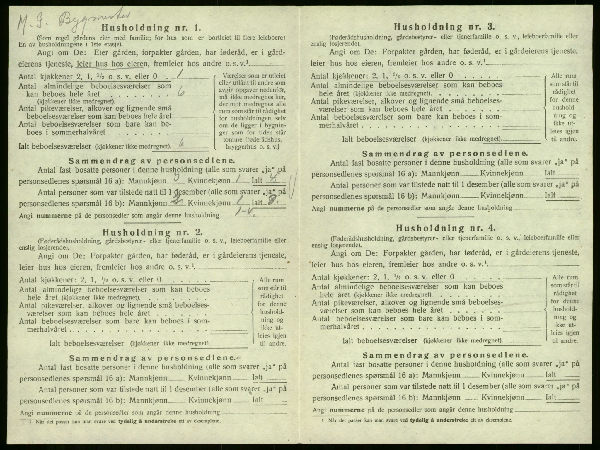 SAKO, 1920 census for Sem, 1920, p. 854