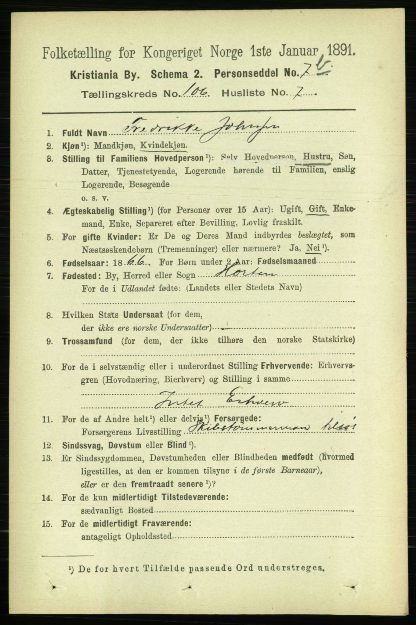 RA, 1891 census for 0301 Kristiania, 1891, p. 53993