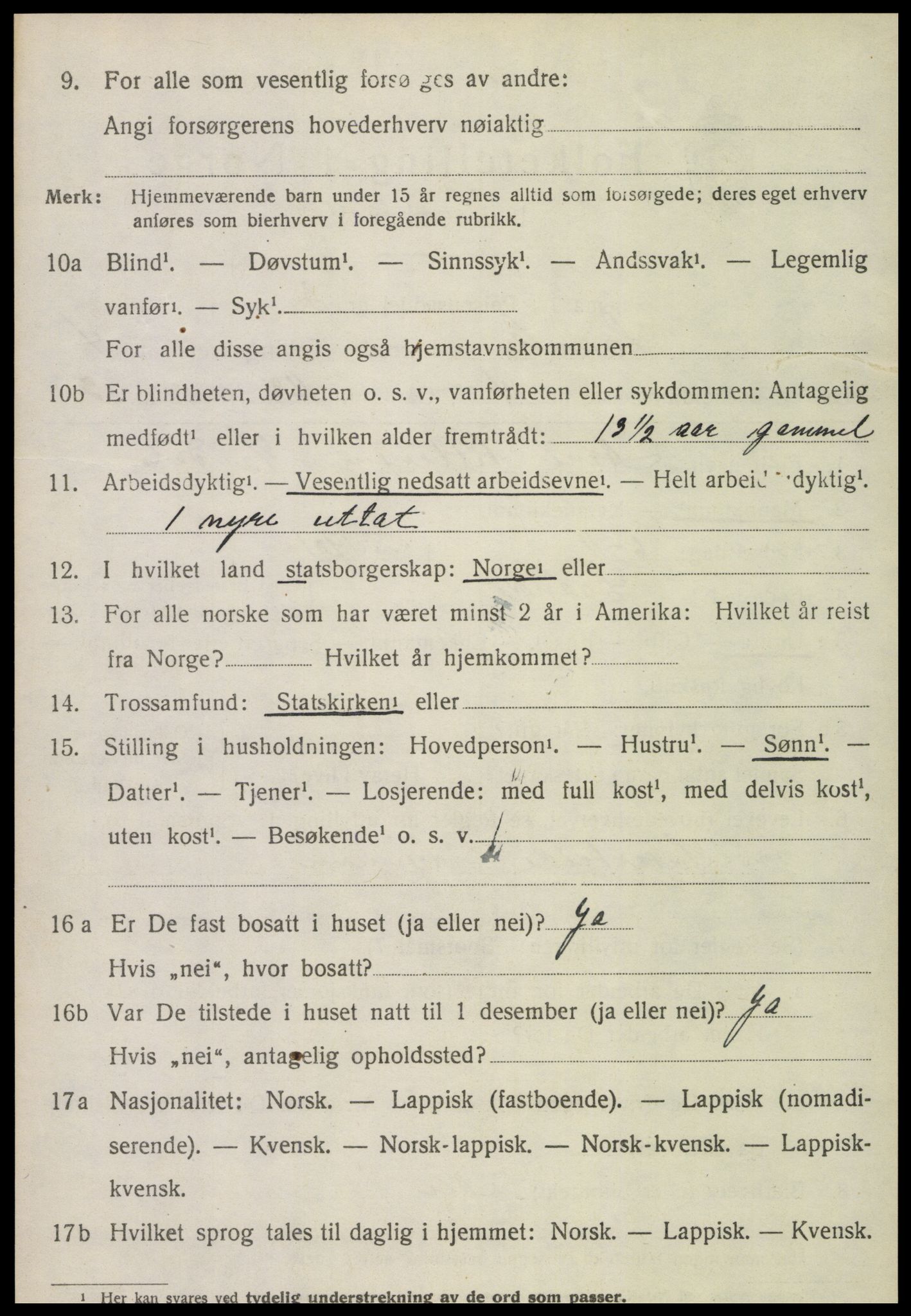 SAT, 1920 census for Lånke, 1920, p. 2461