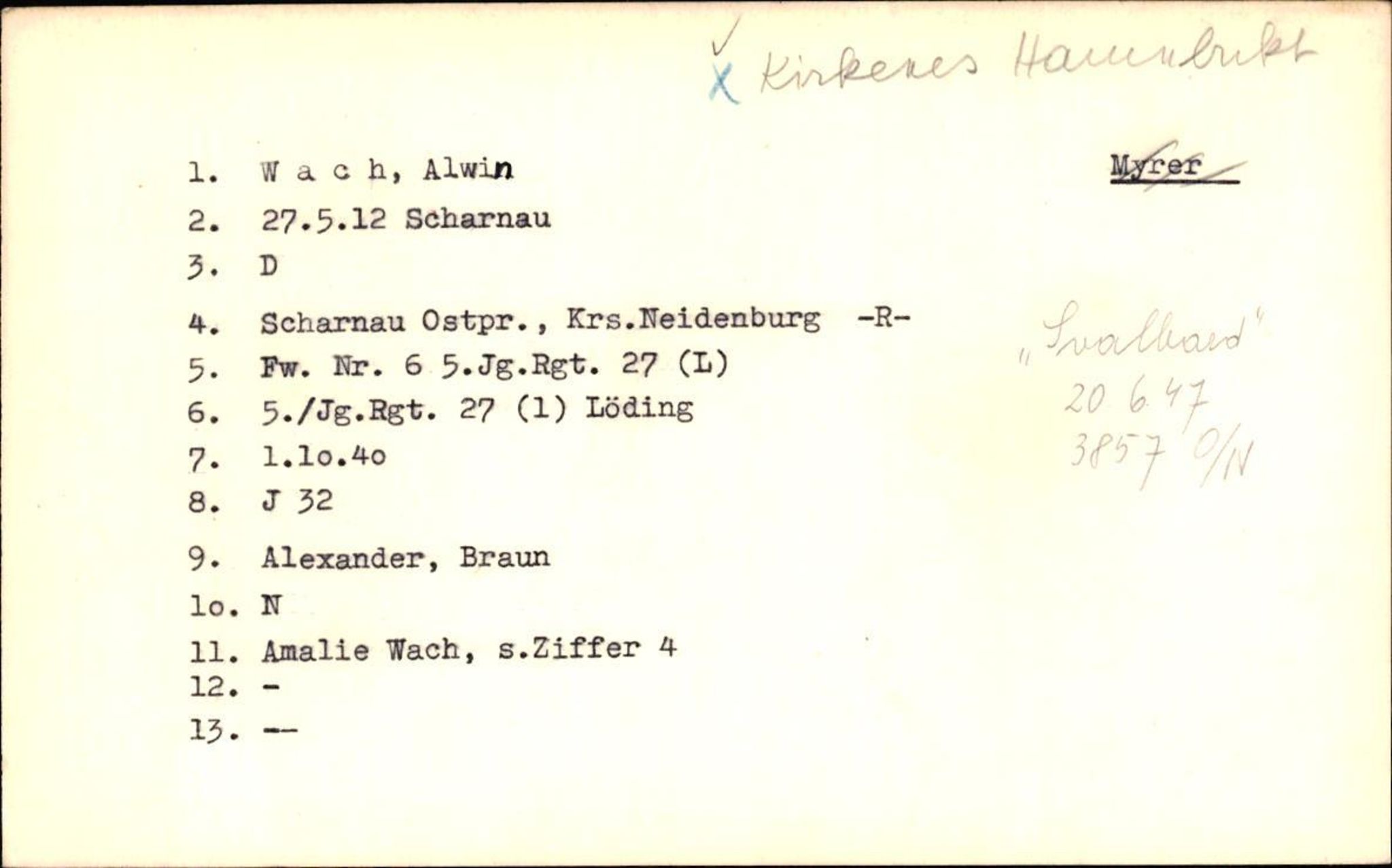 Hjemsendte tyskere , AV/RA-RAFA-6487/D/Db/L0028: Waacke-Wilk, 1945-1947, p. 3