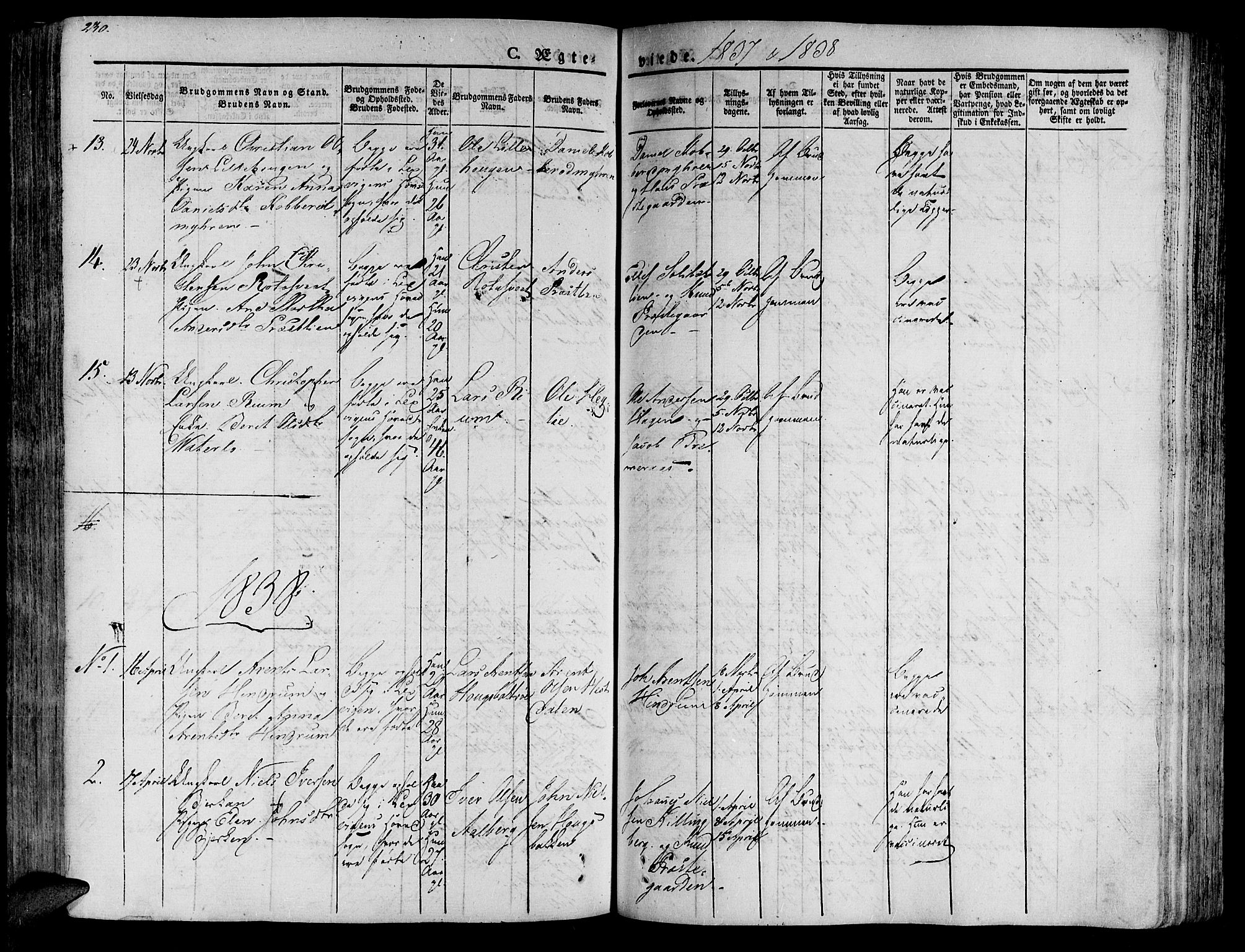 Ministerialprotokoller, klokkerbøker og fødselsregistre - Nord-Trøndelag, SAT/A-1458/701/L0006: Parish register (official) no. 701A06, 1825-1841, p. 230