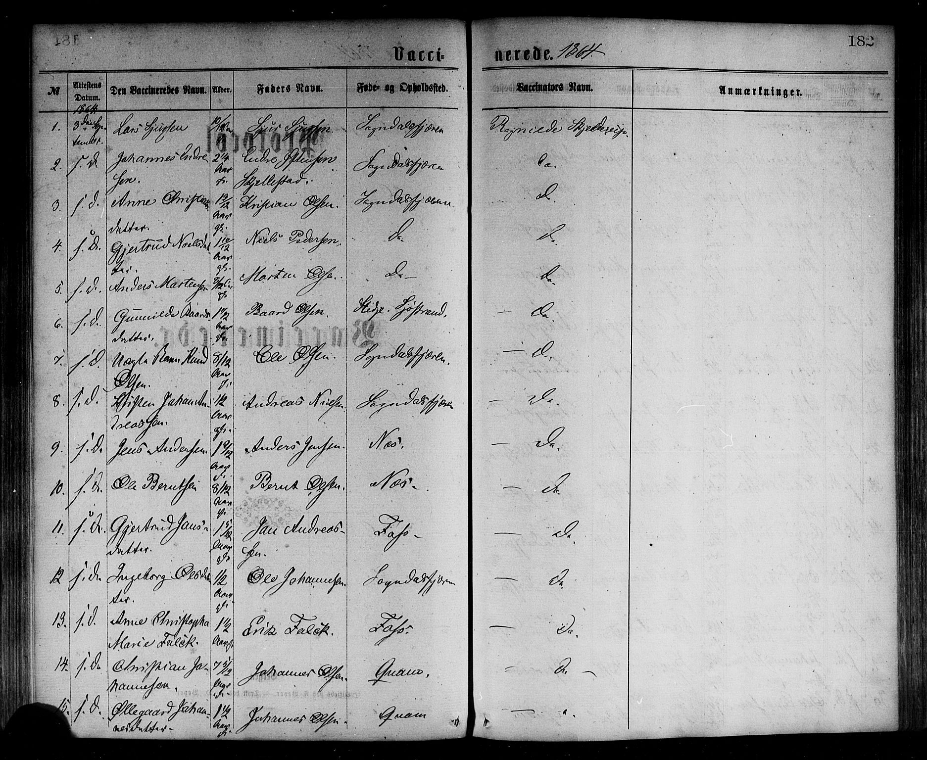 Sogndal sokneprestembete, SAB/A-81301/H/Haa/Haaa/L0014: Parish register (official) no. A 14, 1864-1877, p. 182