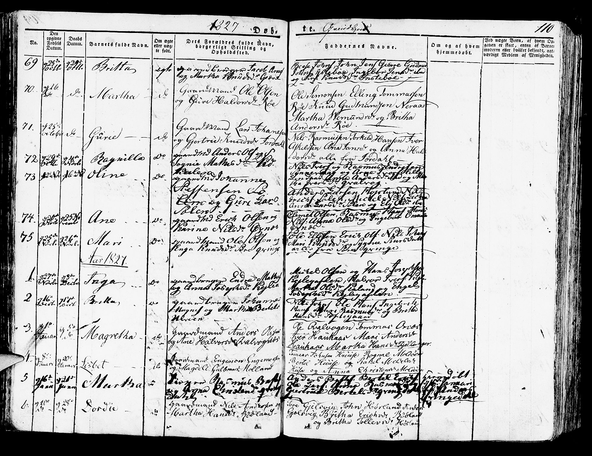 Lindås Sokneprestembete, SAB/A-76701/H/Haa: Parish register (official) no. A 8, 1823-1836, p. 110