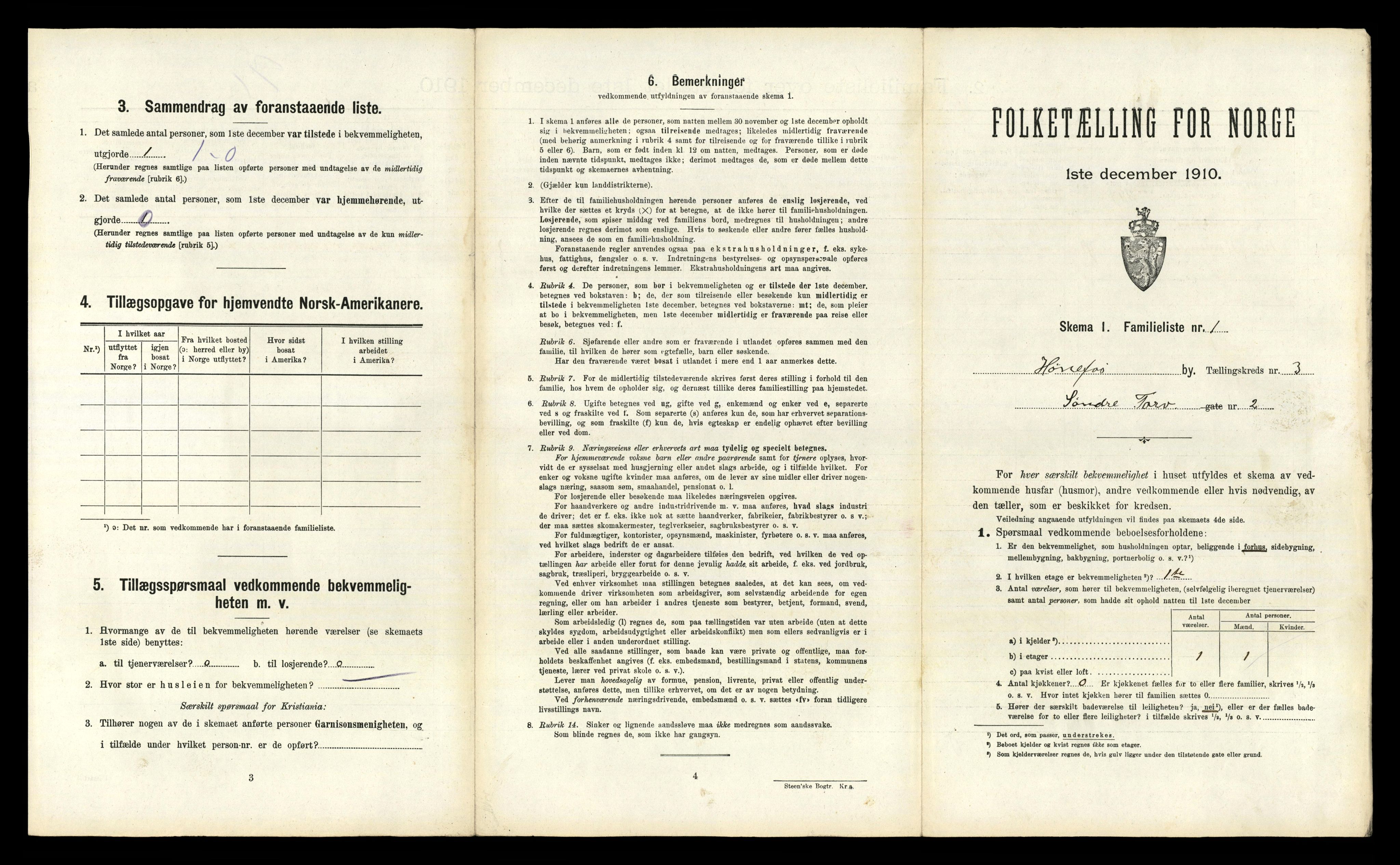 RA, 1910 census for Hønefoss, 1910, p. 717