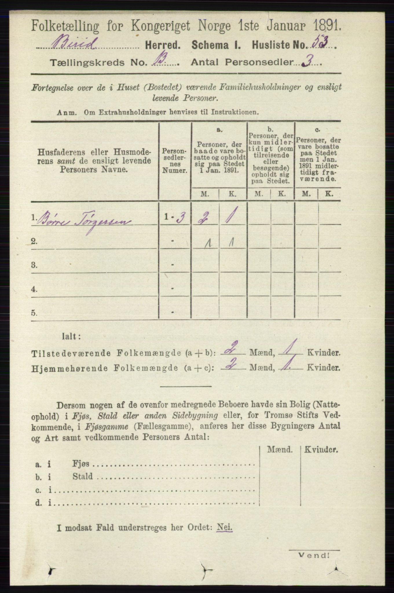 RA, 1891 census for 0525 Biri, 1891, p. 5301