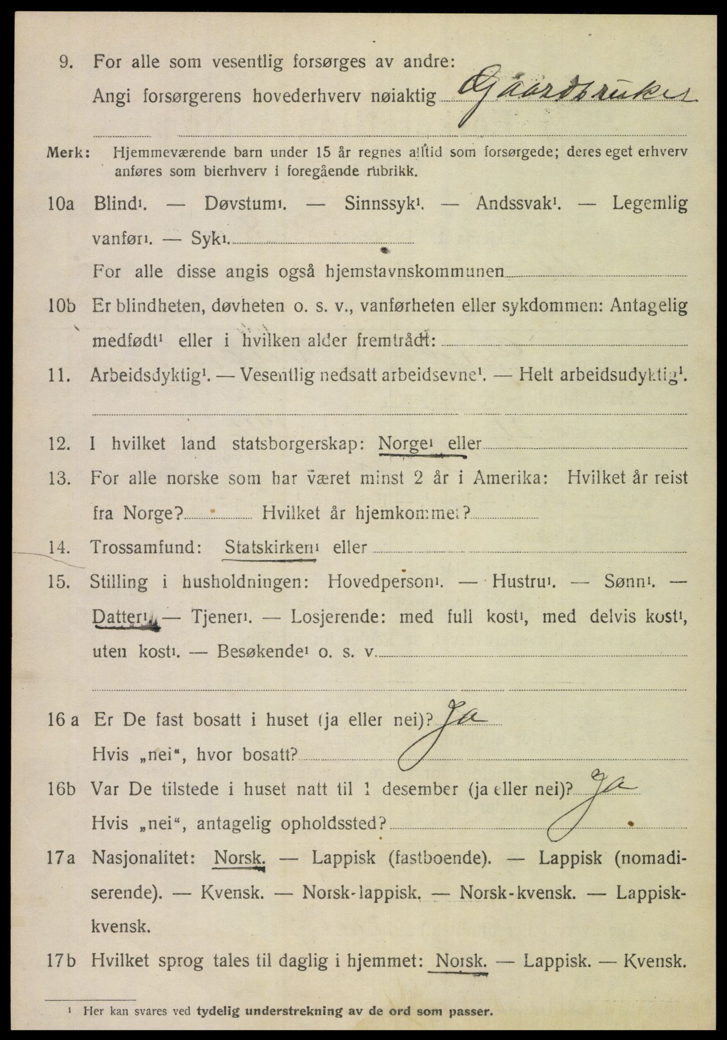 SAT, 1920 census for Steigen, 1920, p. 929