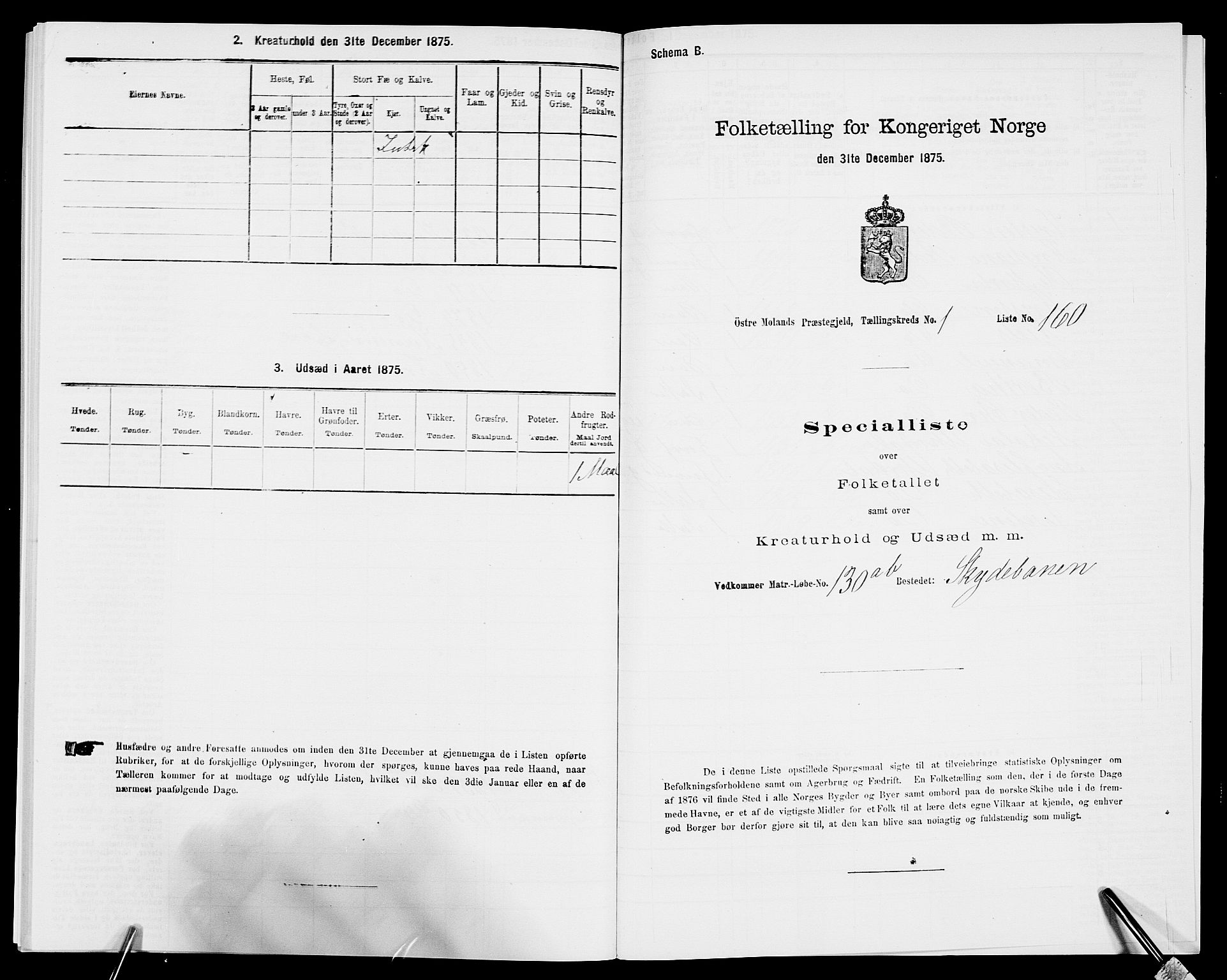 SAK, 1875 census for 0918P Austre Moland, 1875, p. 449