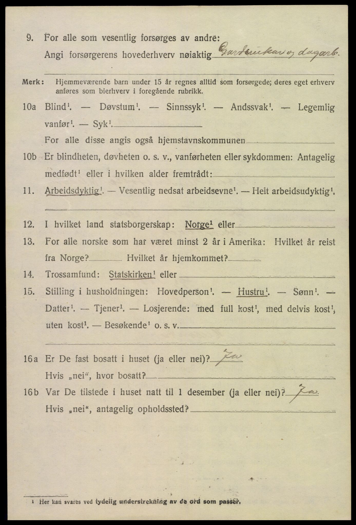 SAK, 1920 census for Hornnes, 1920, p. 1350
