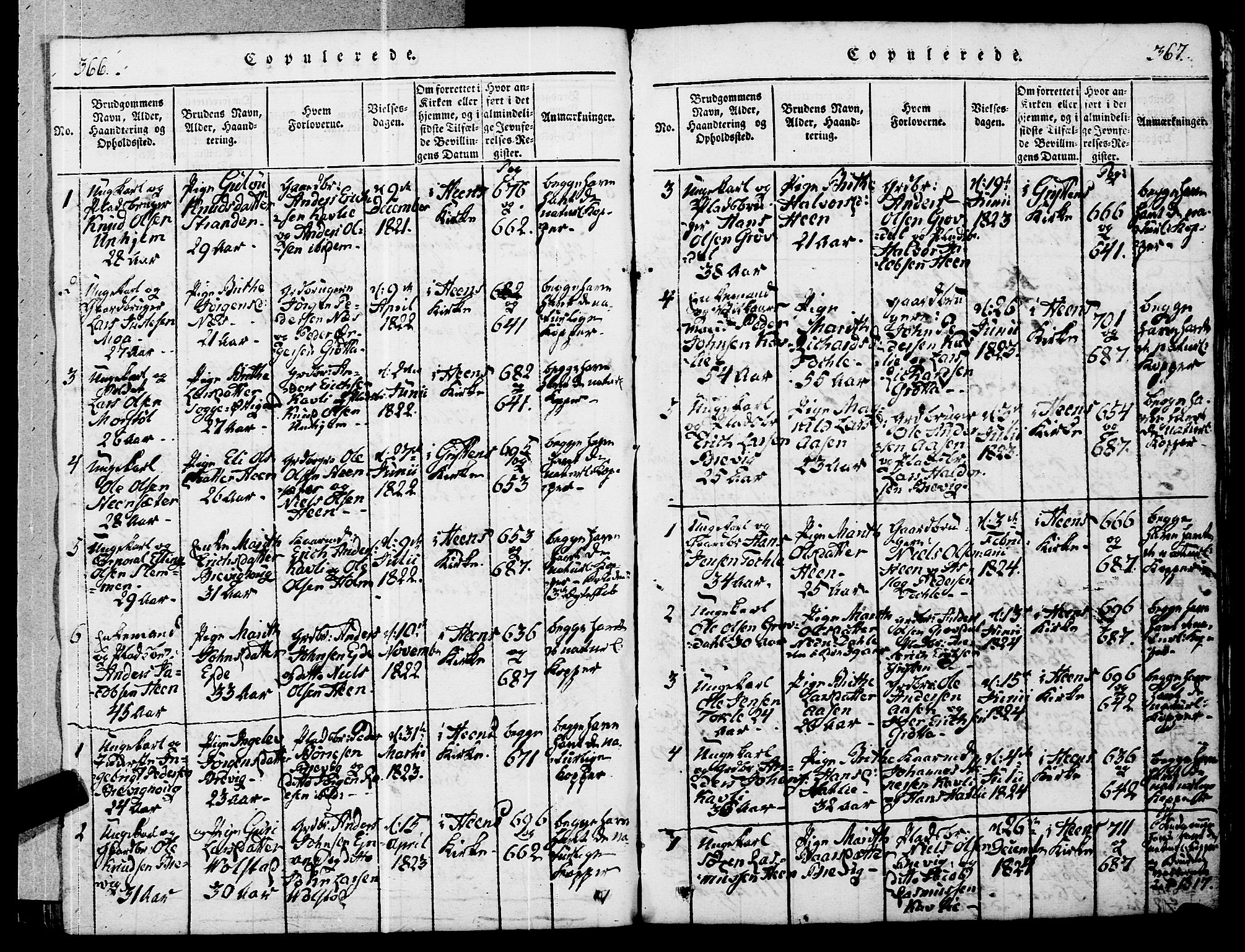 Ministerialprotokoller, klokkerbøker og fødselsregistre - Møre og Romsdal, AV/SAT-A-1454/545/L0585: Parish register (official) no. 545A01, 1818-1853, p. 366-367