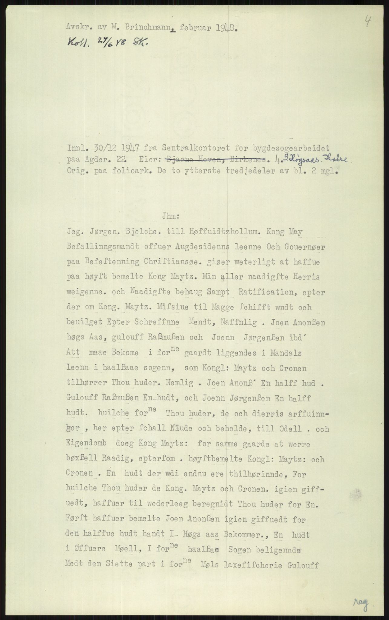 Samlinger til kildeutgivelse, Diplomavskriftsamlingen, AV/RA-EA-4053/H/Ha, p. 3314