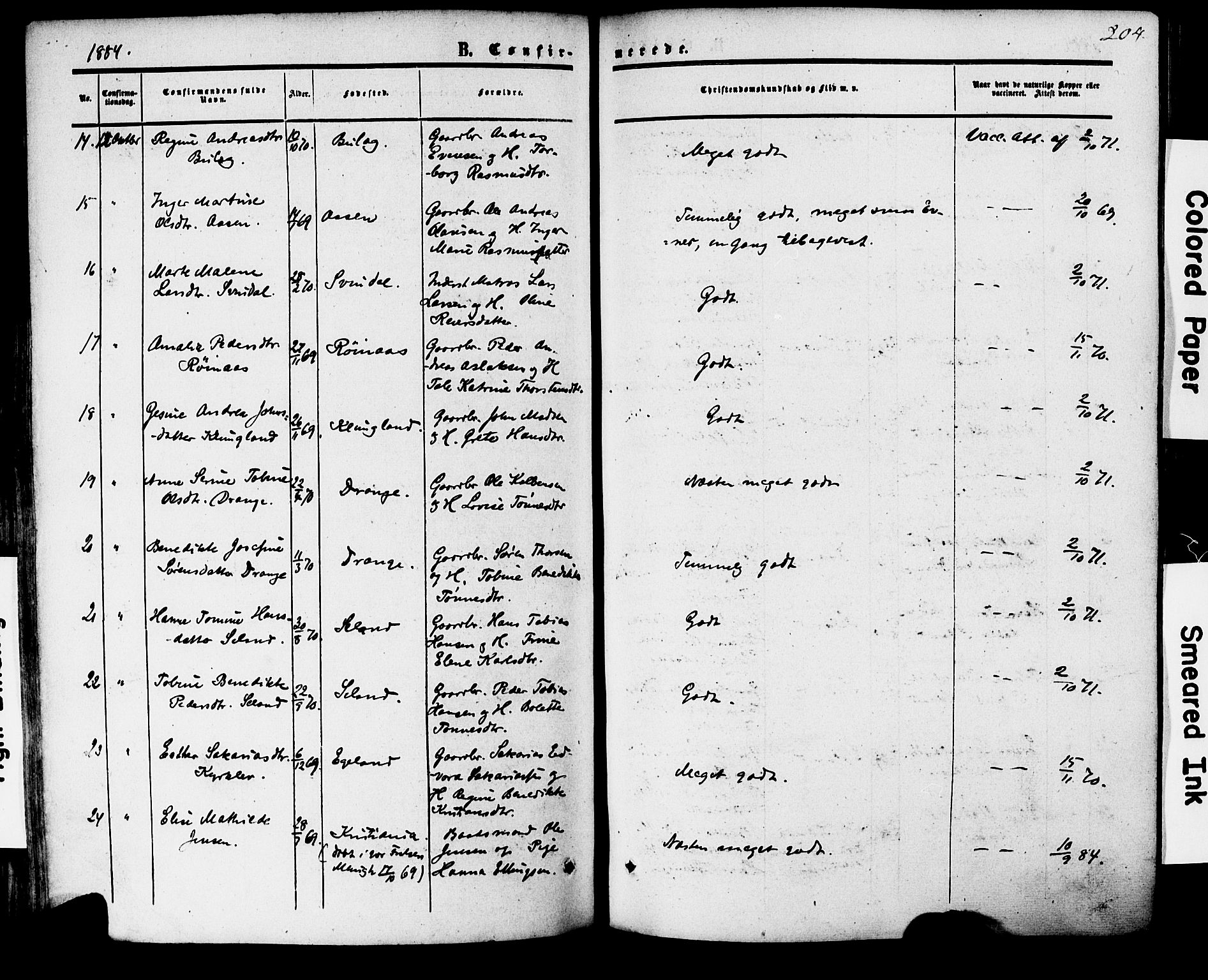 Herad sokneprestkontor, AV/SAK-1111-0018/F/Fa/Faa/L0005: Parish register (official) no. A 5, 1853-1886, p. 204