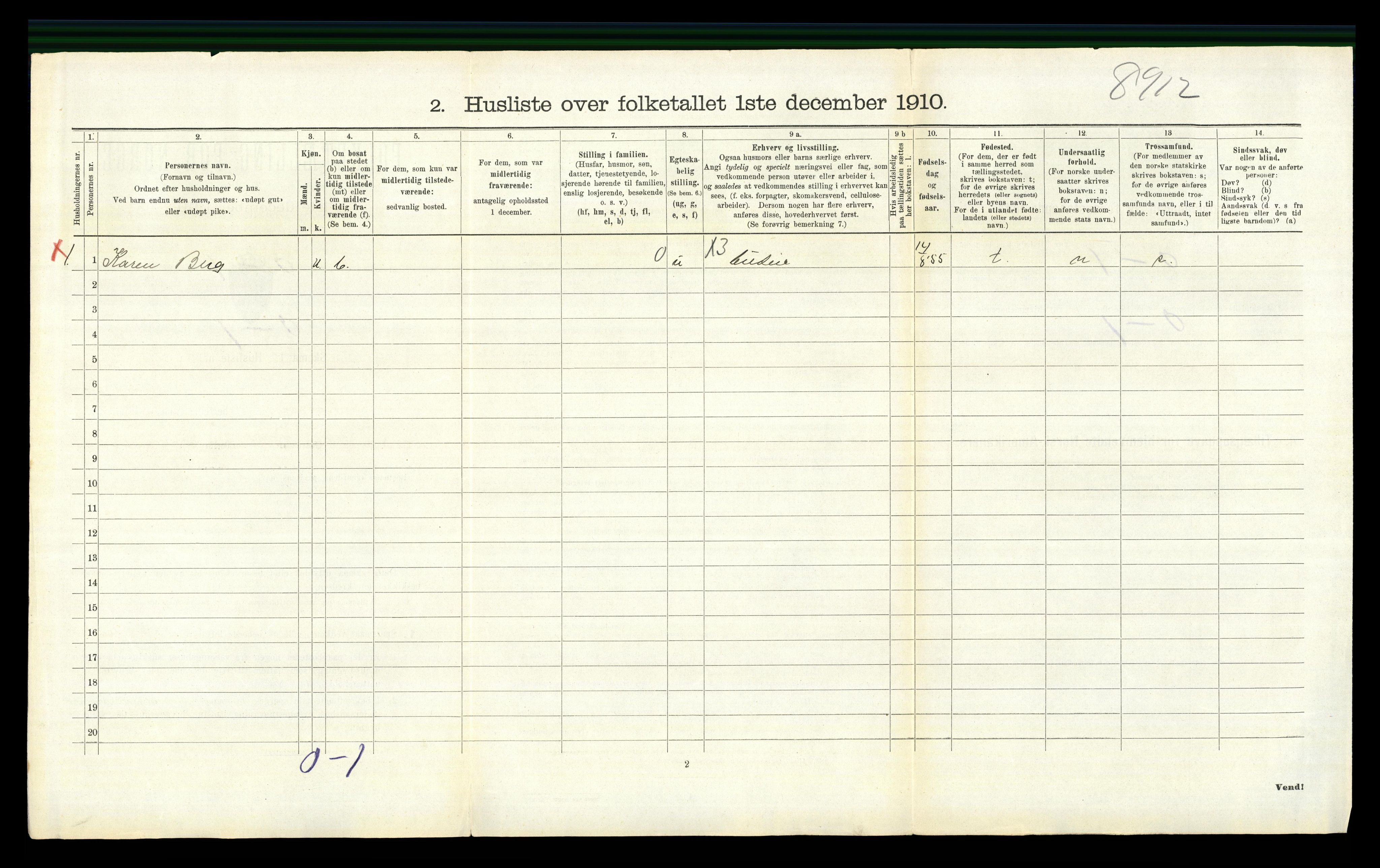 RA, 1910 census for Furnes, 1910, p. 955