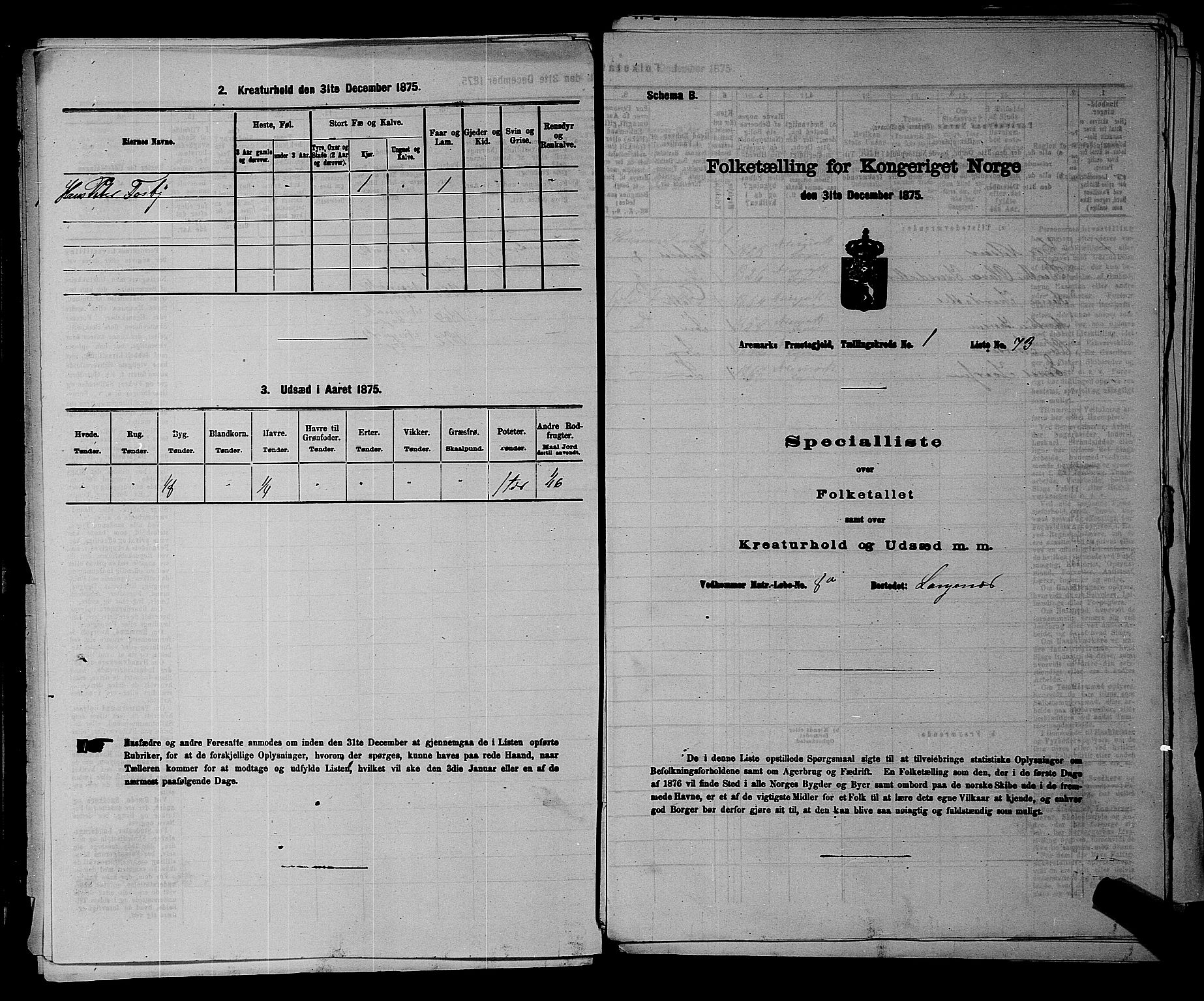 RA, 1875 census for 0118P Aremark, 1875, p. 102