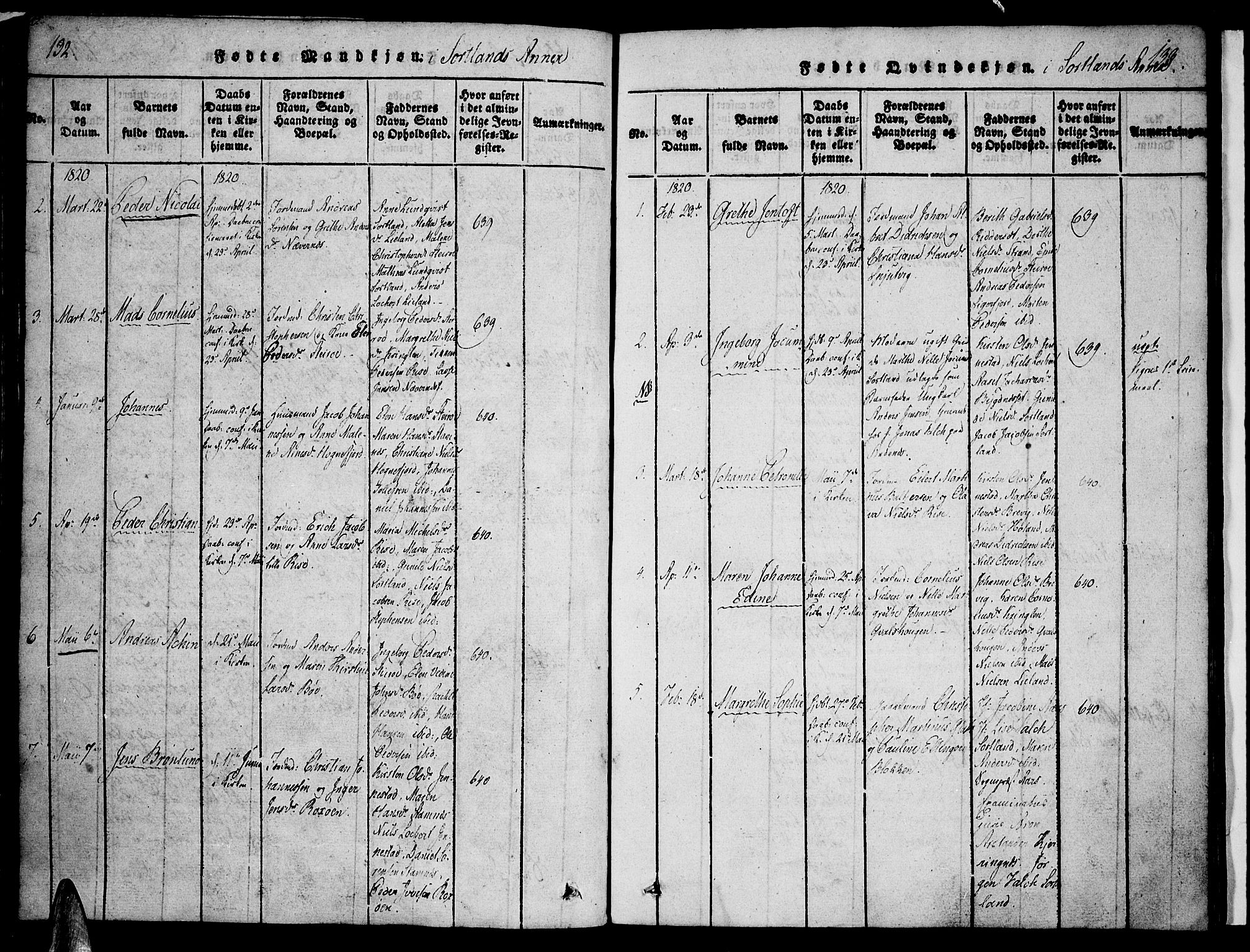 Ministerialprotokoller, klokkerbøker og fødselsregistre - Nordland, AV/SAT-A-1459/888/L1237: Parish register (official) no. 888A05 /2, 1820-1836, p. 132-133