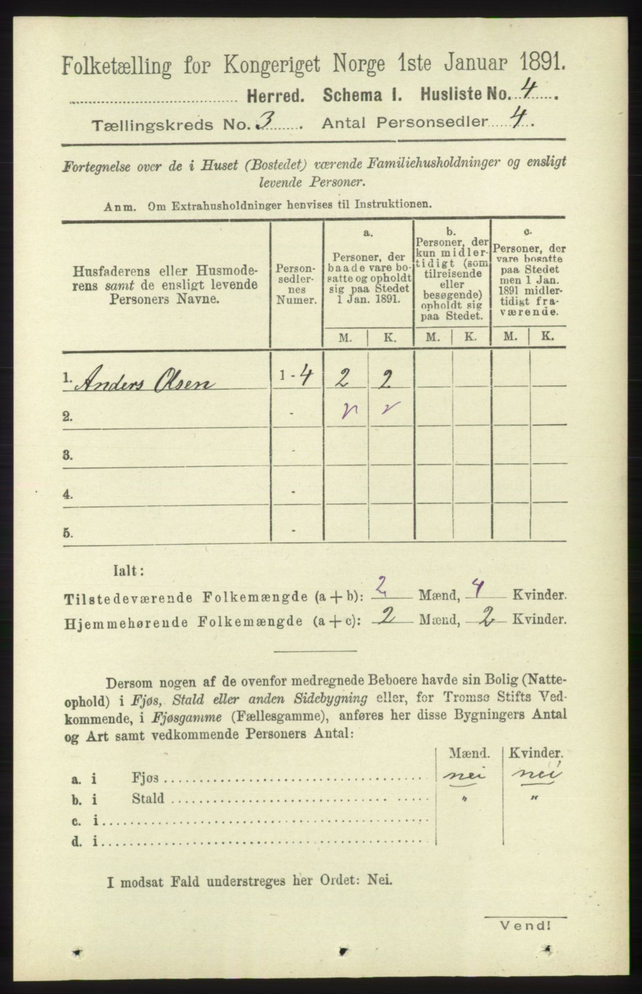 RA, 1891 census for 1250 Haus, 1891, p. 902