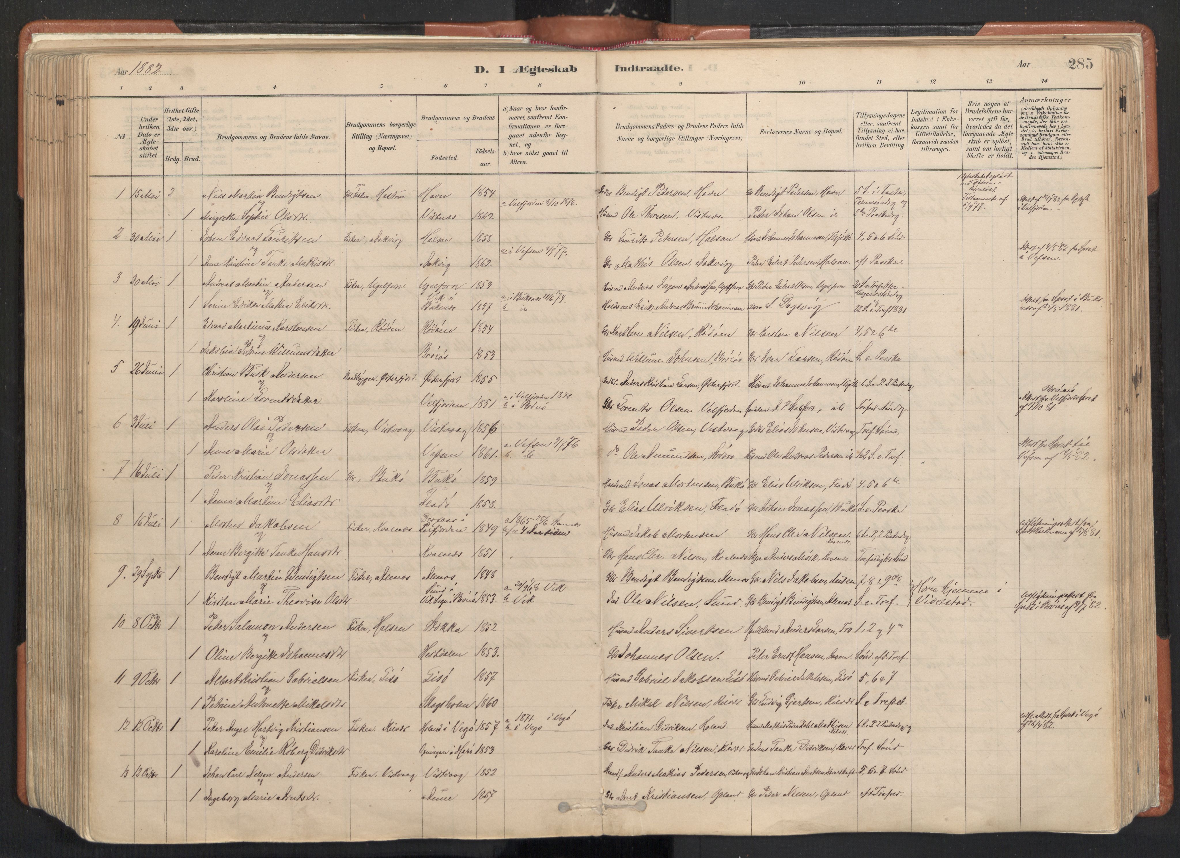 Ministerialprotokoller, klokkerbøker og fødselsregistre - Nordland, SAT/A-1459/817/L0264: Parish register (official) no. 817A04, 1878-1907, p. 285