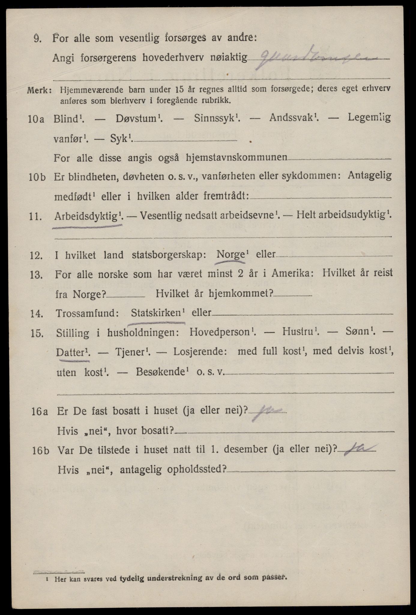 SAST, 1920 census for Varhaug, 1920, p. 1982