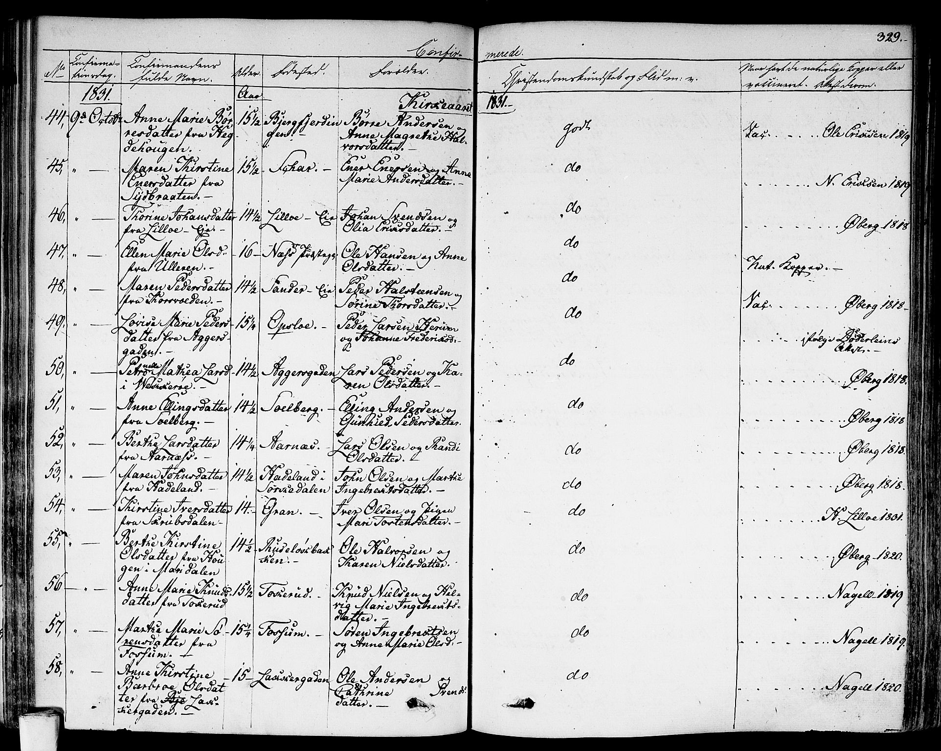 Aker prestekontor kirkebøker, AV/SAO-A-10861/F/L0013: Parish register (official) no. 13, 1828-1837, p. 329