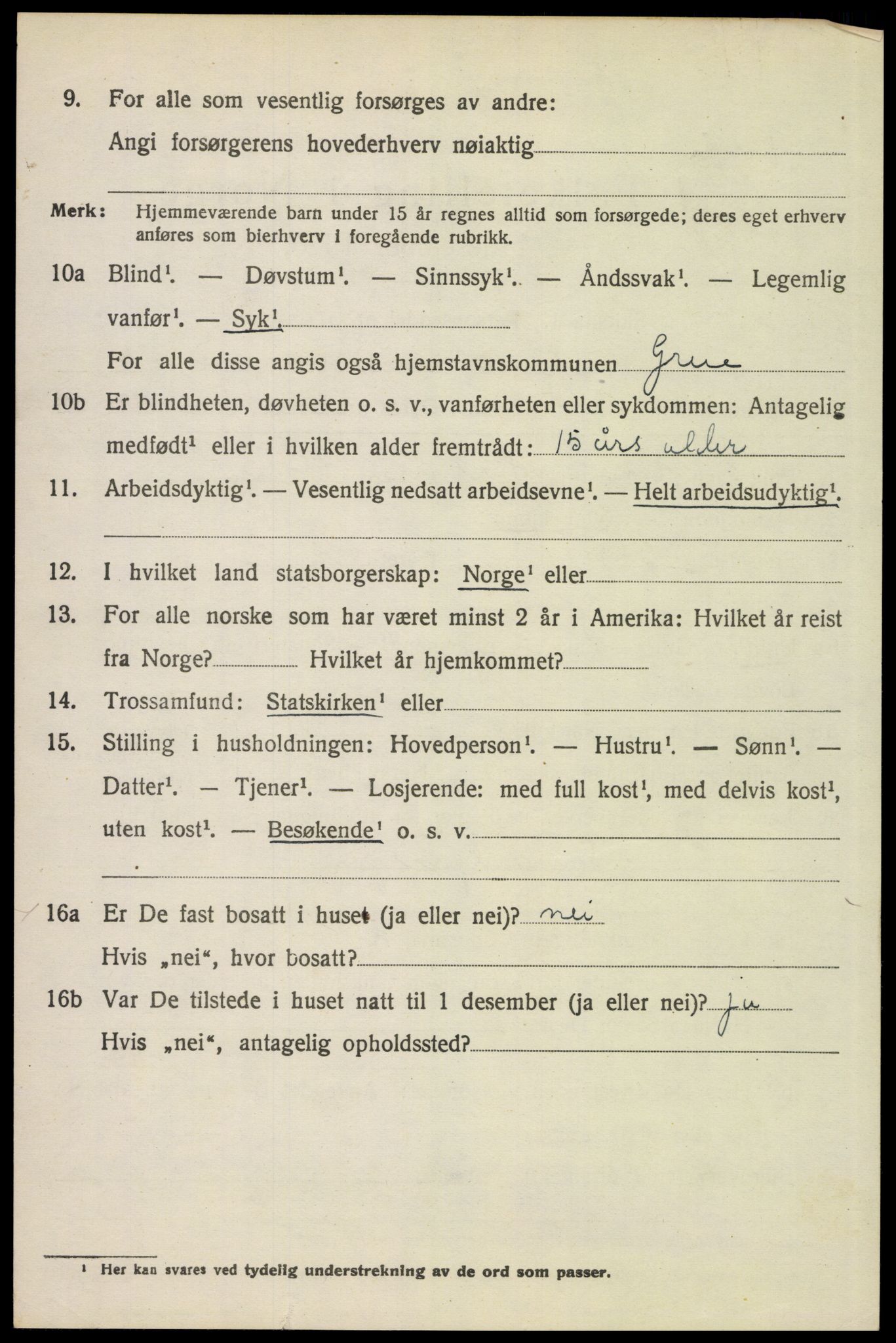 SAH, 1920 census for Grue, 1920, p. 4322