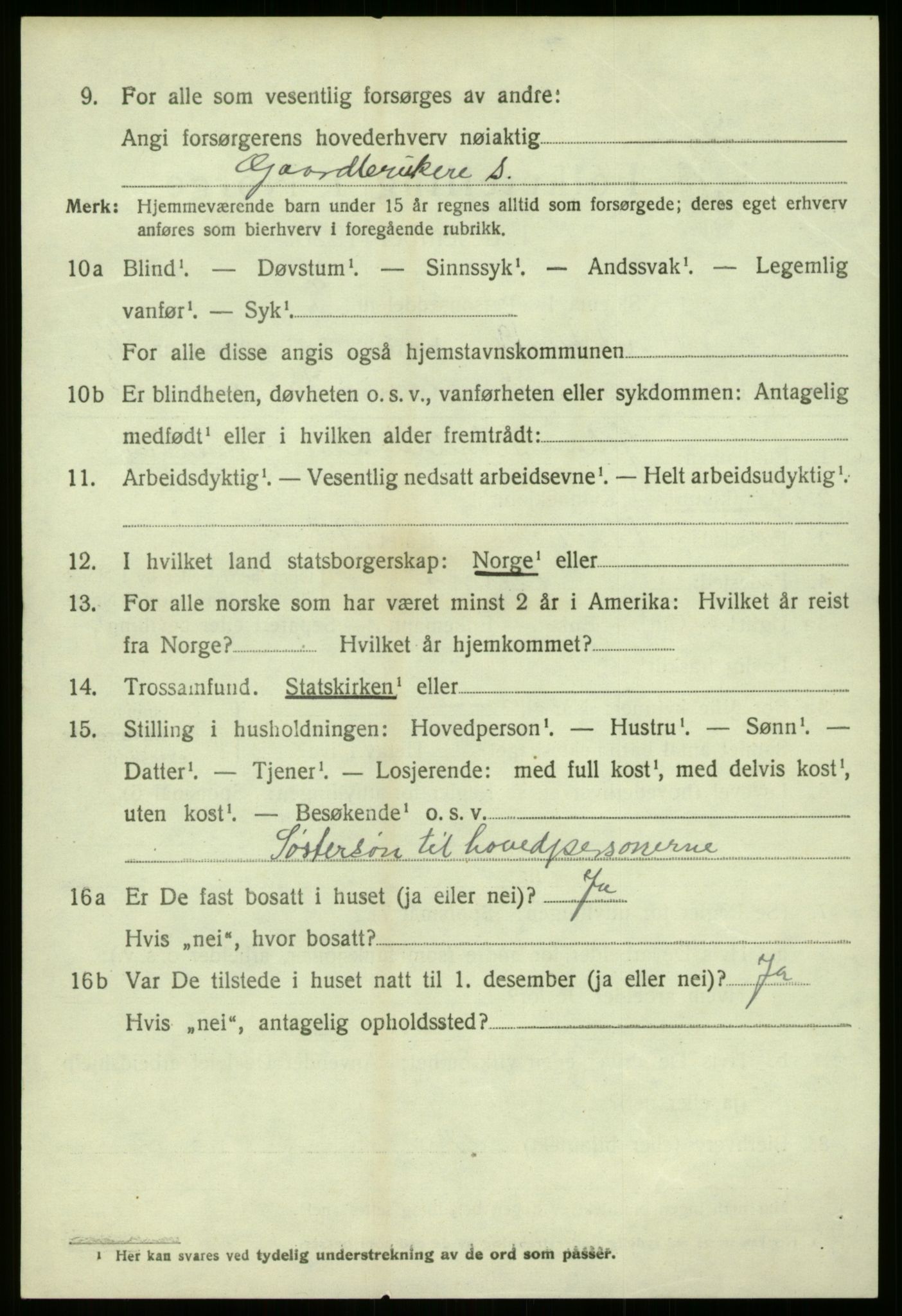 SAB, 1920 census for Askvoll, 1920, p. 5519