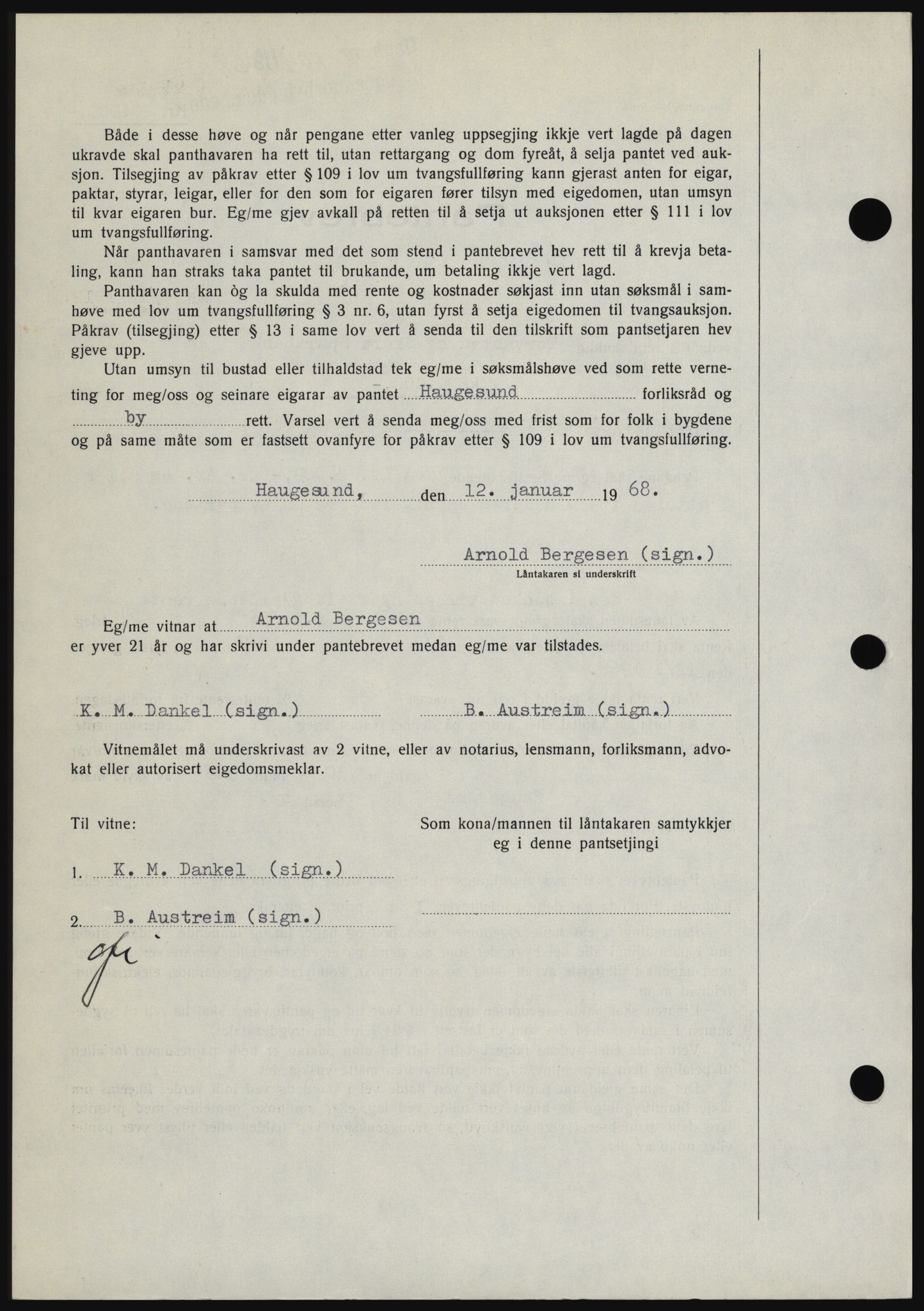 Haugesund tingrett, SAST/A-101415/01/II/IIC/L0058: Mortgage book no. B 58, 1967-1968, Diary no: : 104/1968