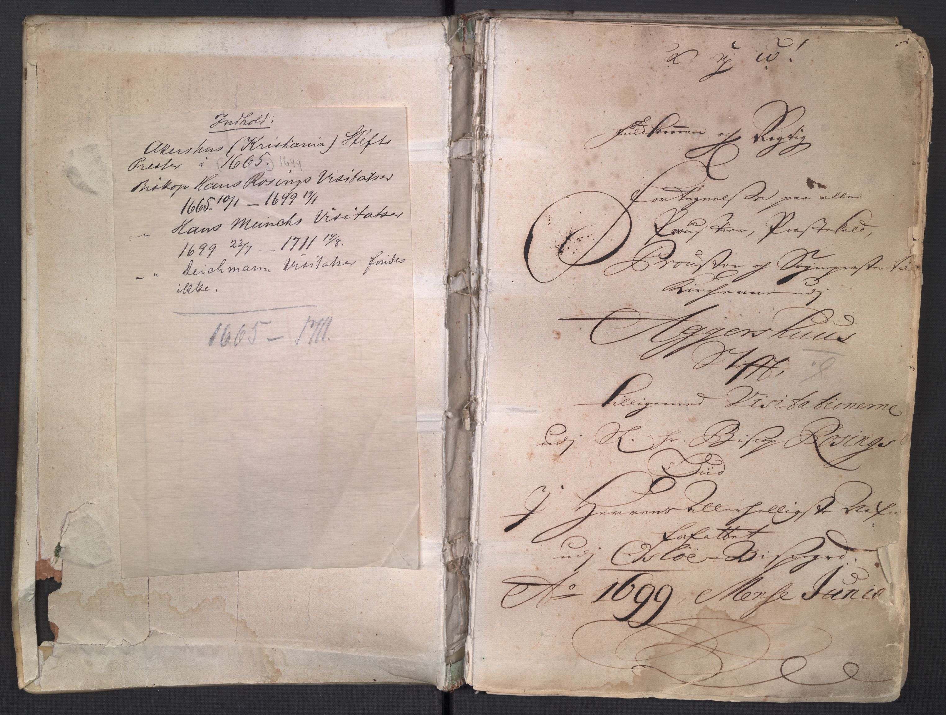 Oslo bispedømme, AV/SAO-A-10378/H/Ha/L0001: Visitasprotokoll, 1665-1711