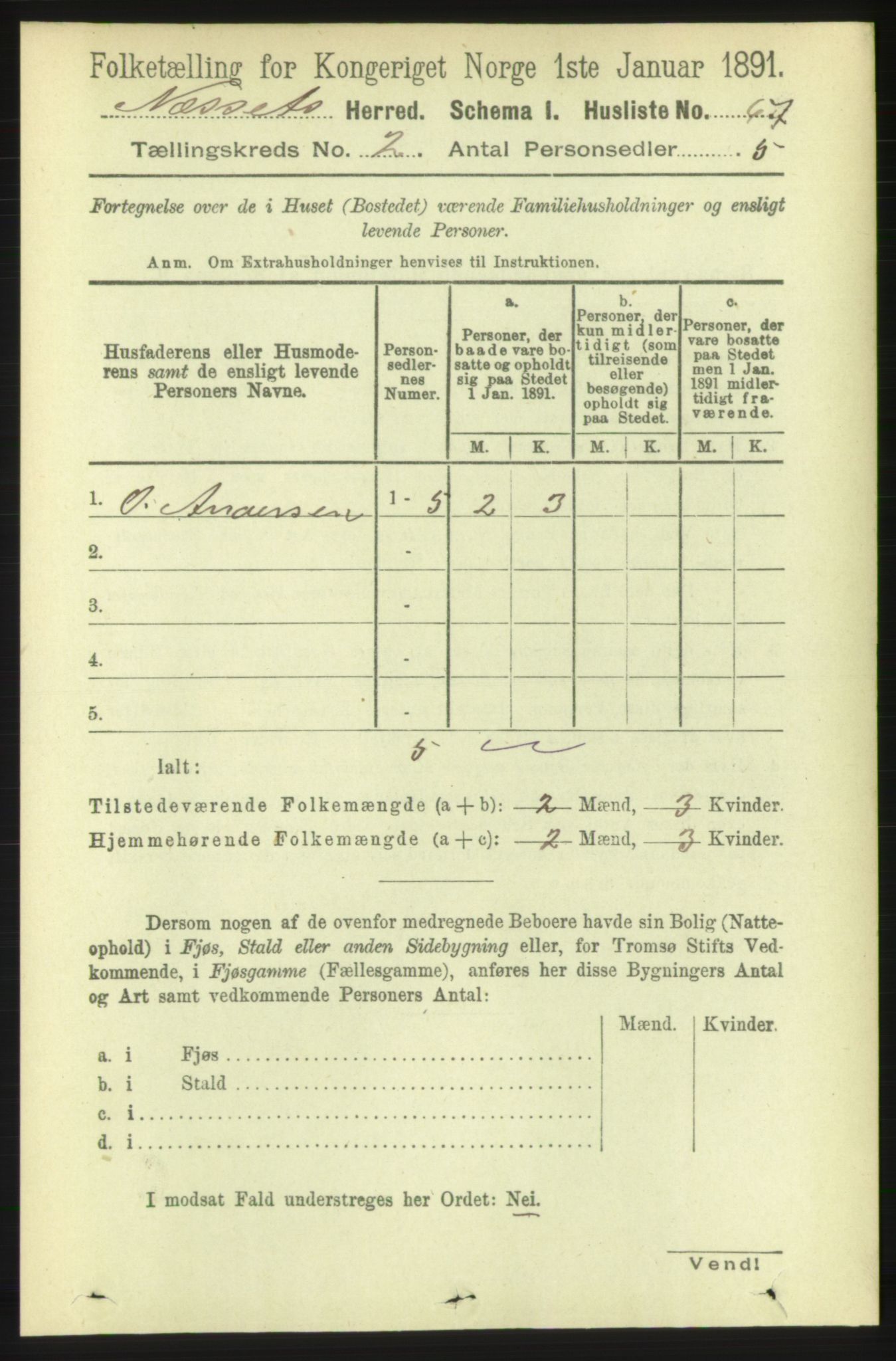 RA, 1891 census for 1543 Nesset, 1891, p. 628