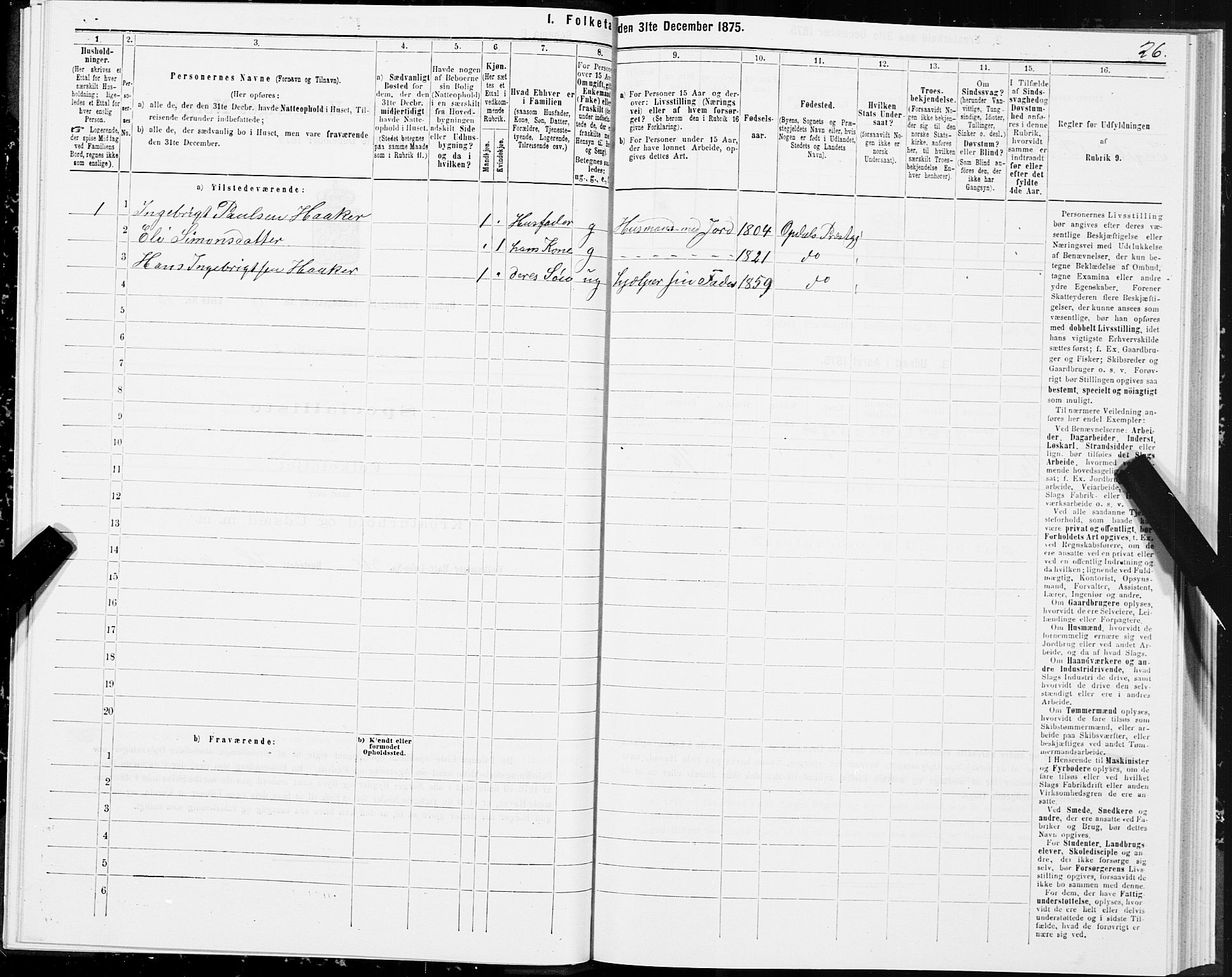 SAT, 1875 census for 1634P Oppdal, 1875, p. 6026