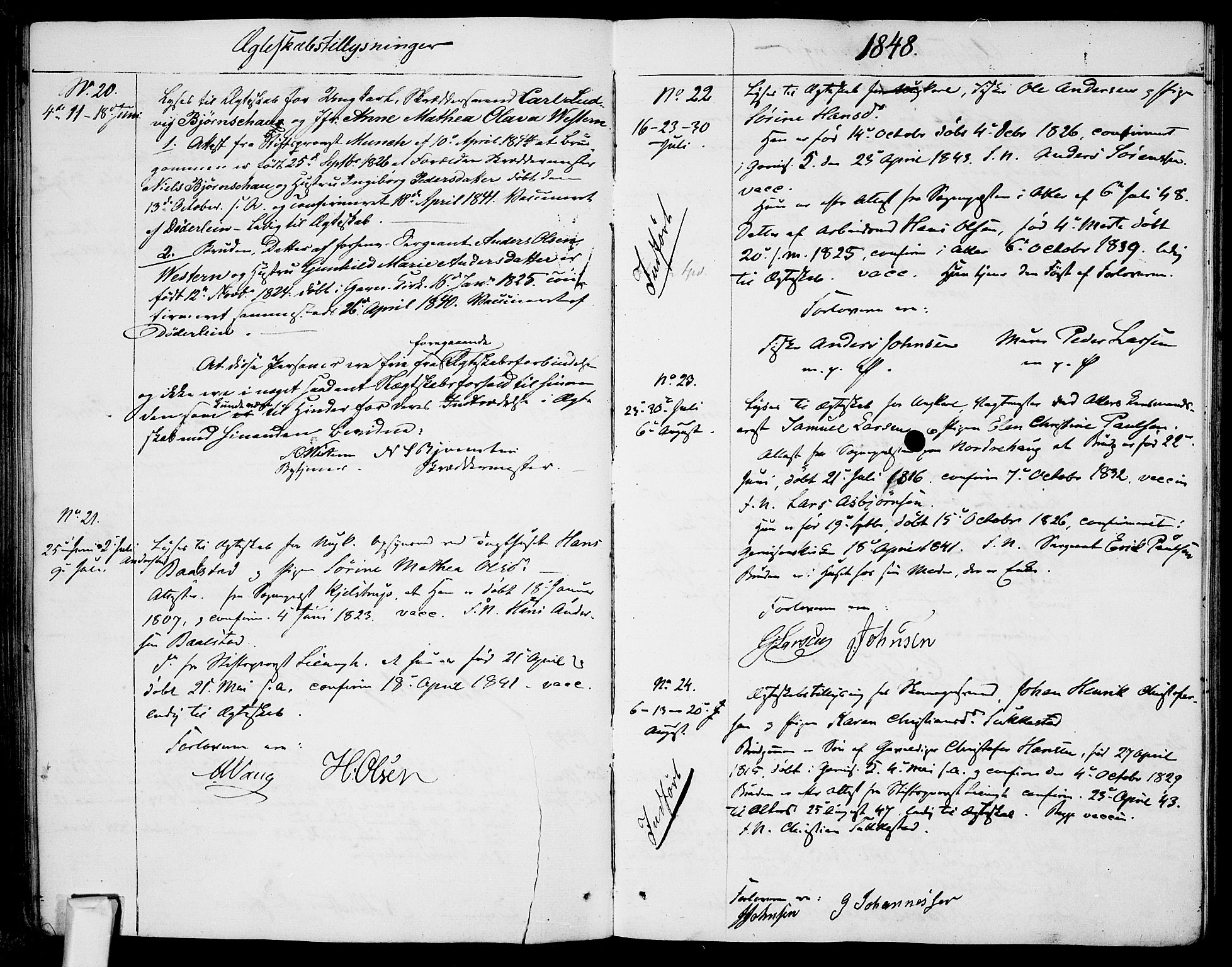 Garnisonsmenigheten Kirkebøker, AV/SAO-A-10846/H/Ha/L0005: Banns register no. I 5, 1844-1856