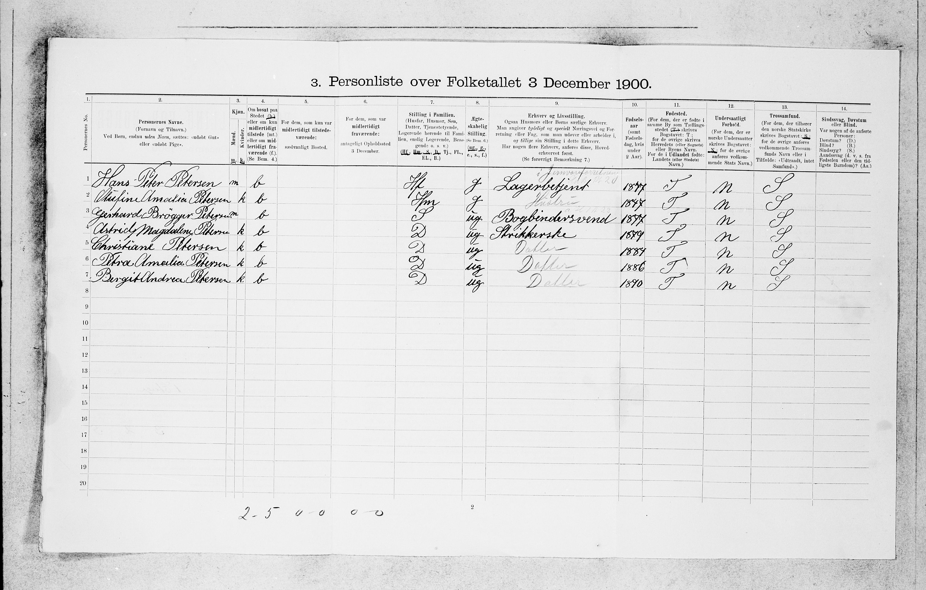 SAB, 1900 census for Bergen, 1900, p. 9096