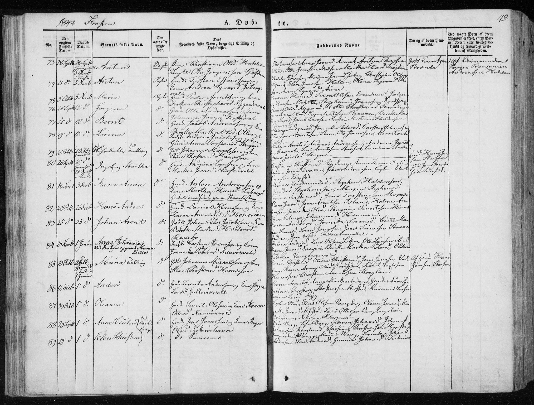 Ministerialprotokoller, klokkerbøker og fødselsregistre - Nord-Trøndelag, SAT/A-1458/713/L0115: Parish register (official) no. 713A06, 1838-1851, p. 49