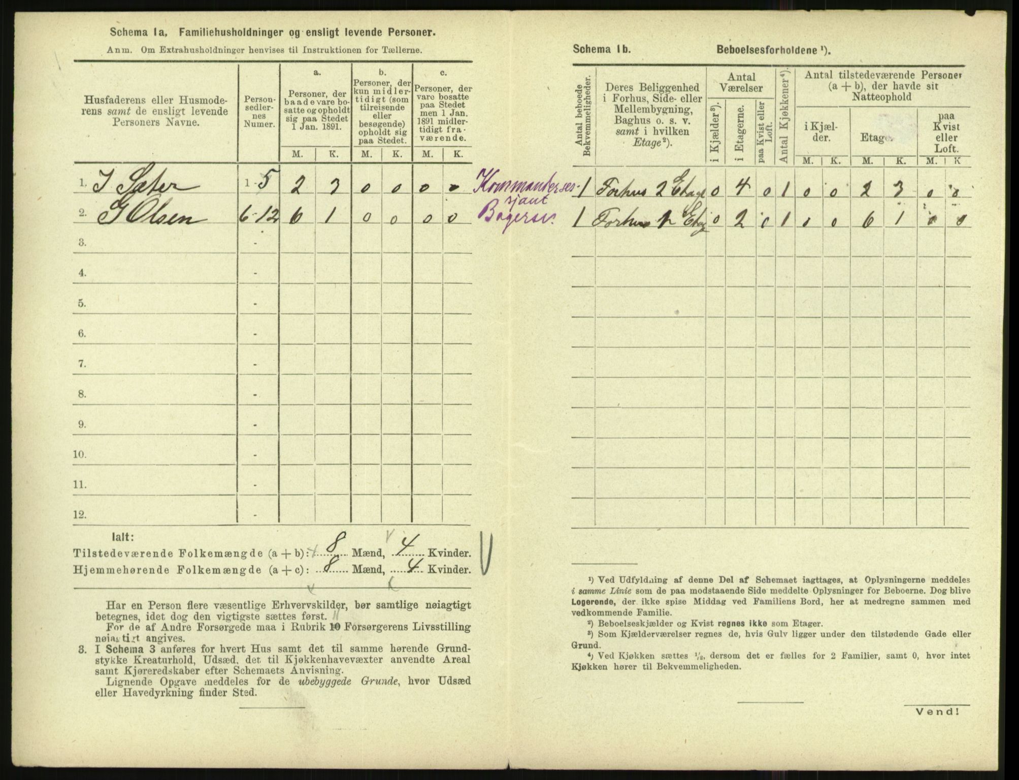 RA, 1891 census for 1001 Kristiansand, 1891, p. 1541