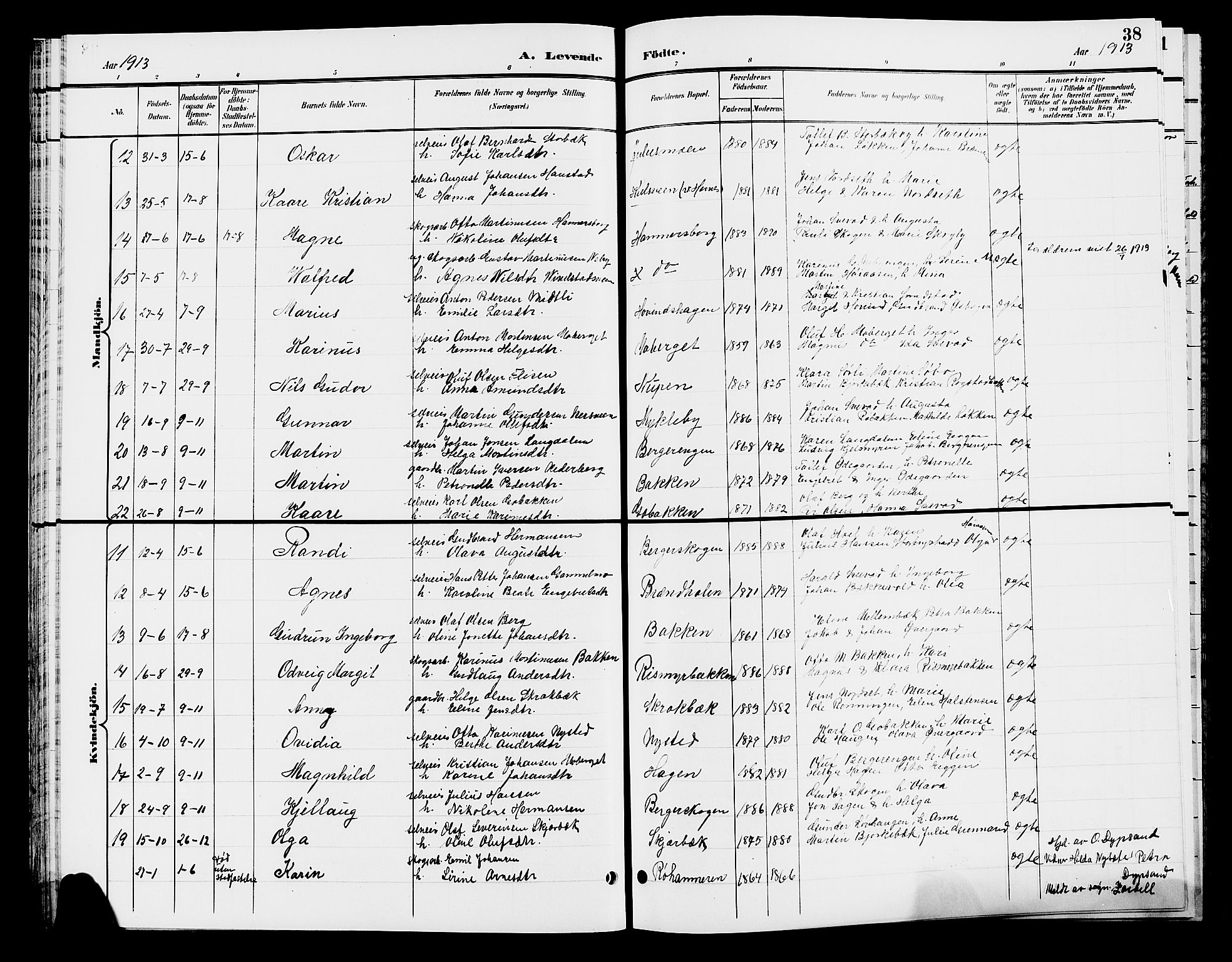 Elverum prestekontor, AV/SAH-PREST-044/H/Ha/Hab/L0007: Parish register (copy) no. 7, 1896-1914, p. 38