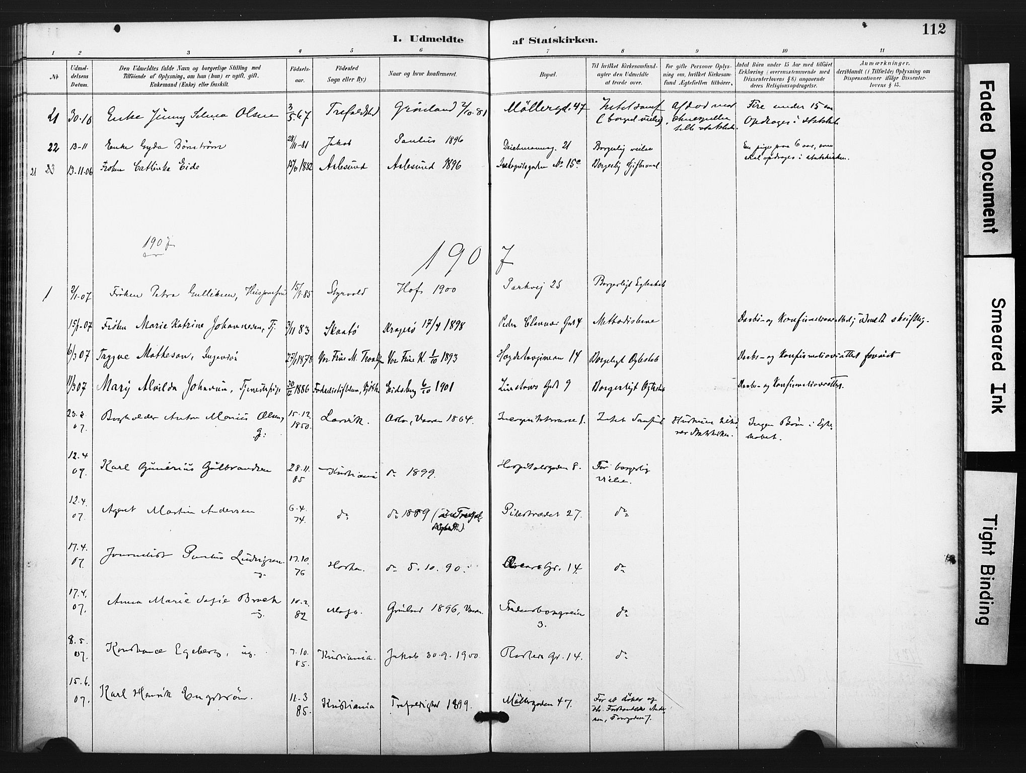Trefoldighet prestekontor Kirkebøker, SAO/A-10882/F/Ff/L0002: Parish register (official) no. VI 2, 1891-1918, p. 112