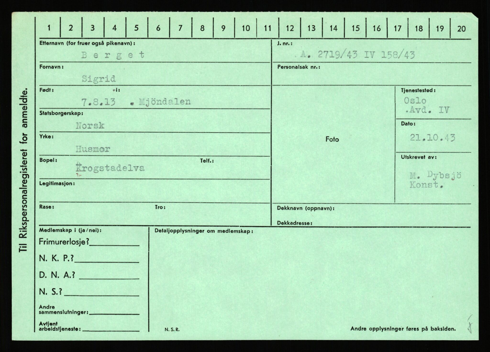 Statspolitiet - Hovedkontoret / Osloavdelingen, AV/RA-S-1329/C/Ca/L0002: Arneberg - Brand, 1943-1945, p. 2681